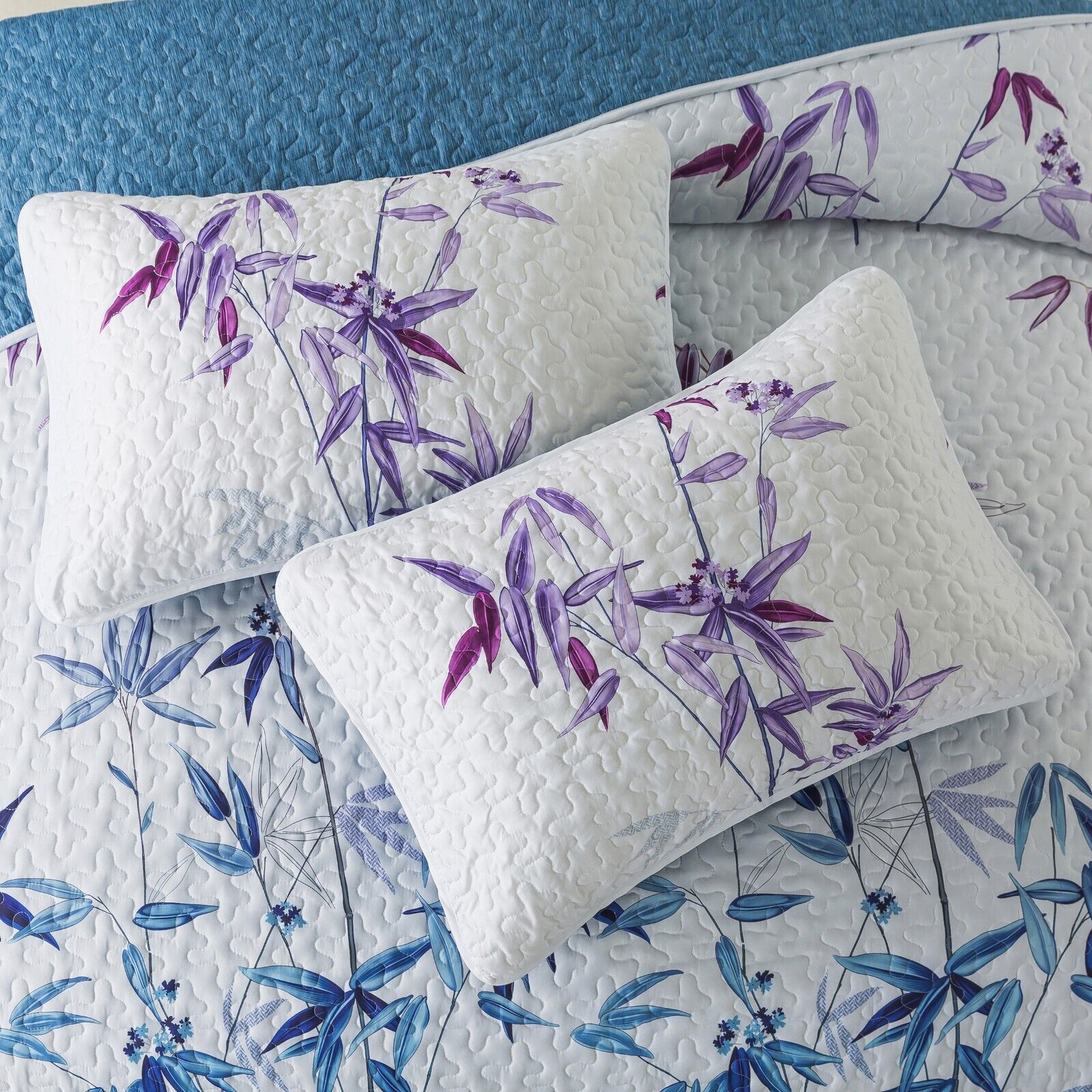 Ornate Vintage Lace purple blue3 Pc Bedspread & Pillow Cover Set 4