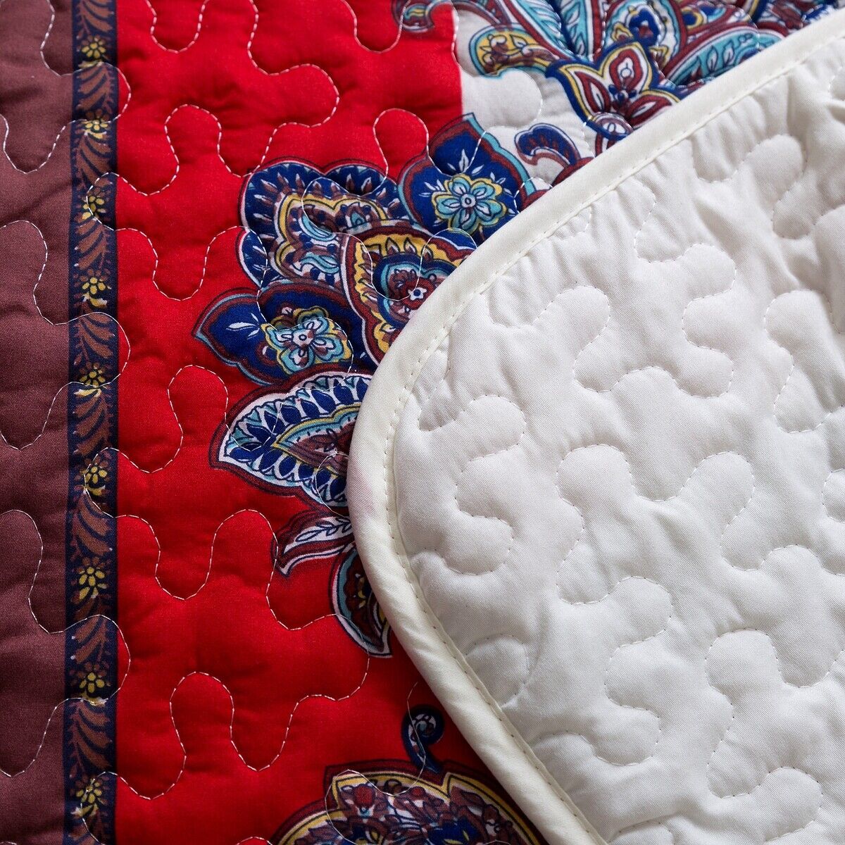 Rusty Boho floral Chic 3 Pc Bedspread & Pillow Cover Set 3