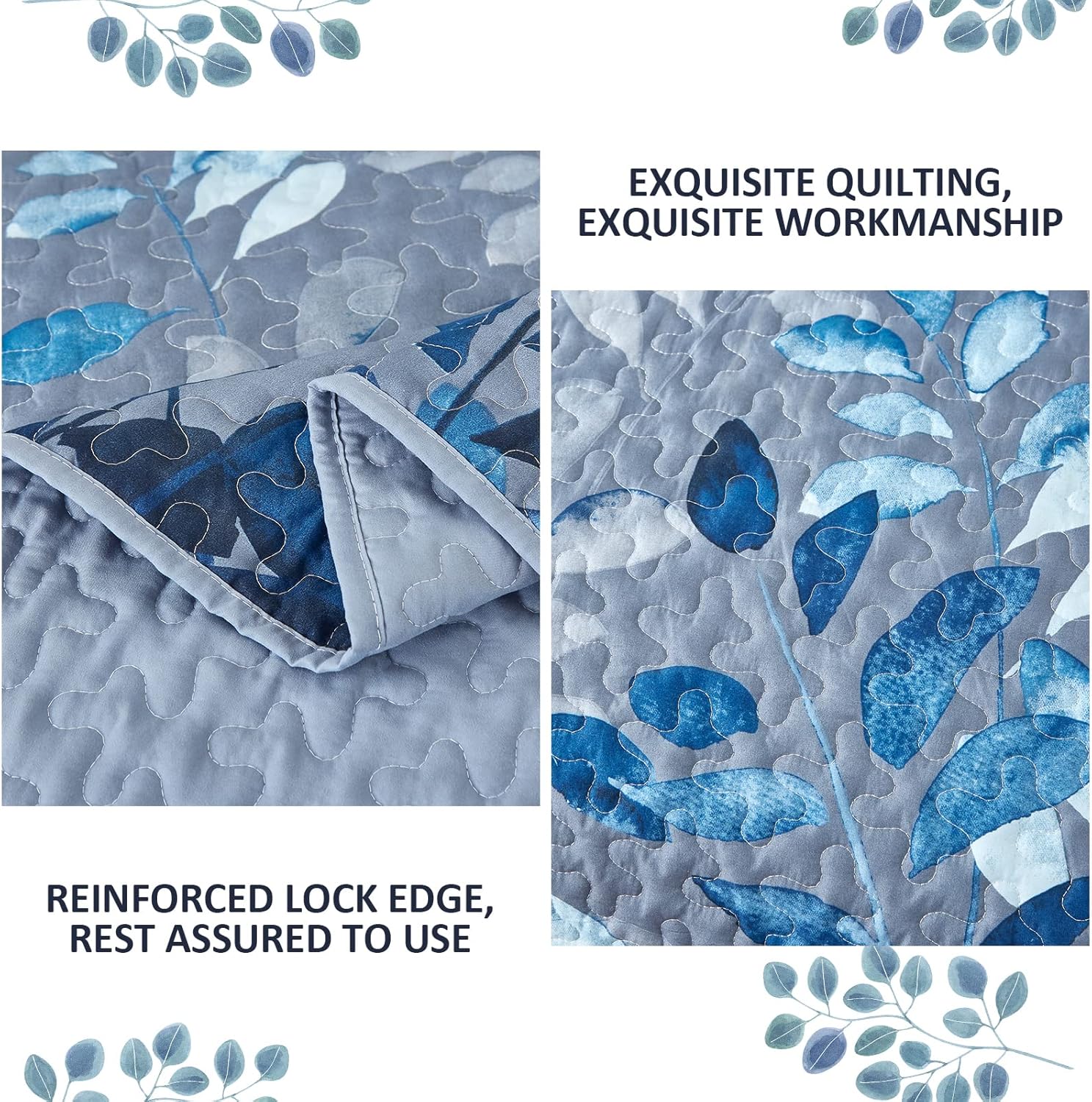 Tranquil Zen Garden Floral 3 Pc Bedspread & Pillow Cover Set 4