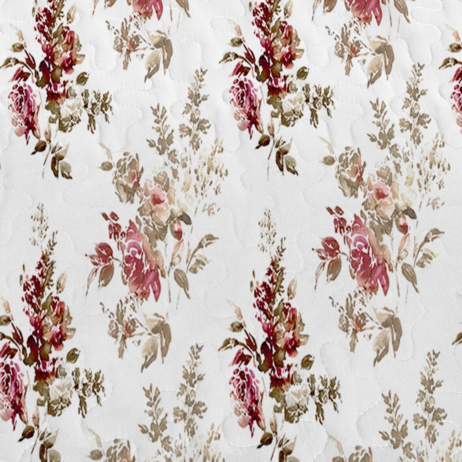 Crimson Dahlia Garden Plush 3 Pc Bedspread & Pillow Cover Set 3