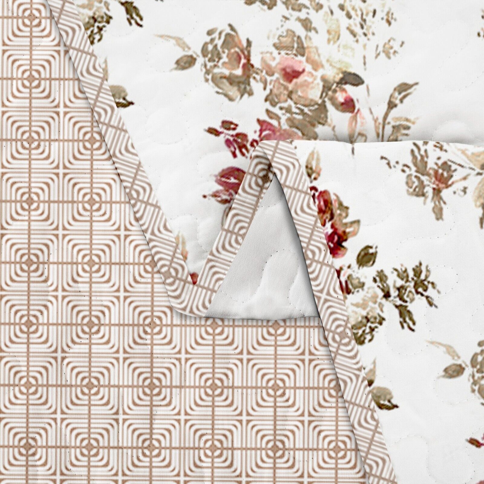 Crimson Dahlia Garden Plush 3 Pc Bedspread & Pillow Cover Set 4