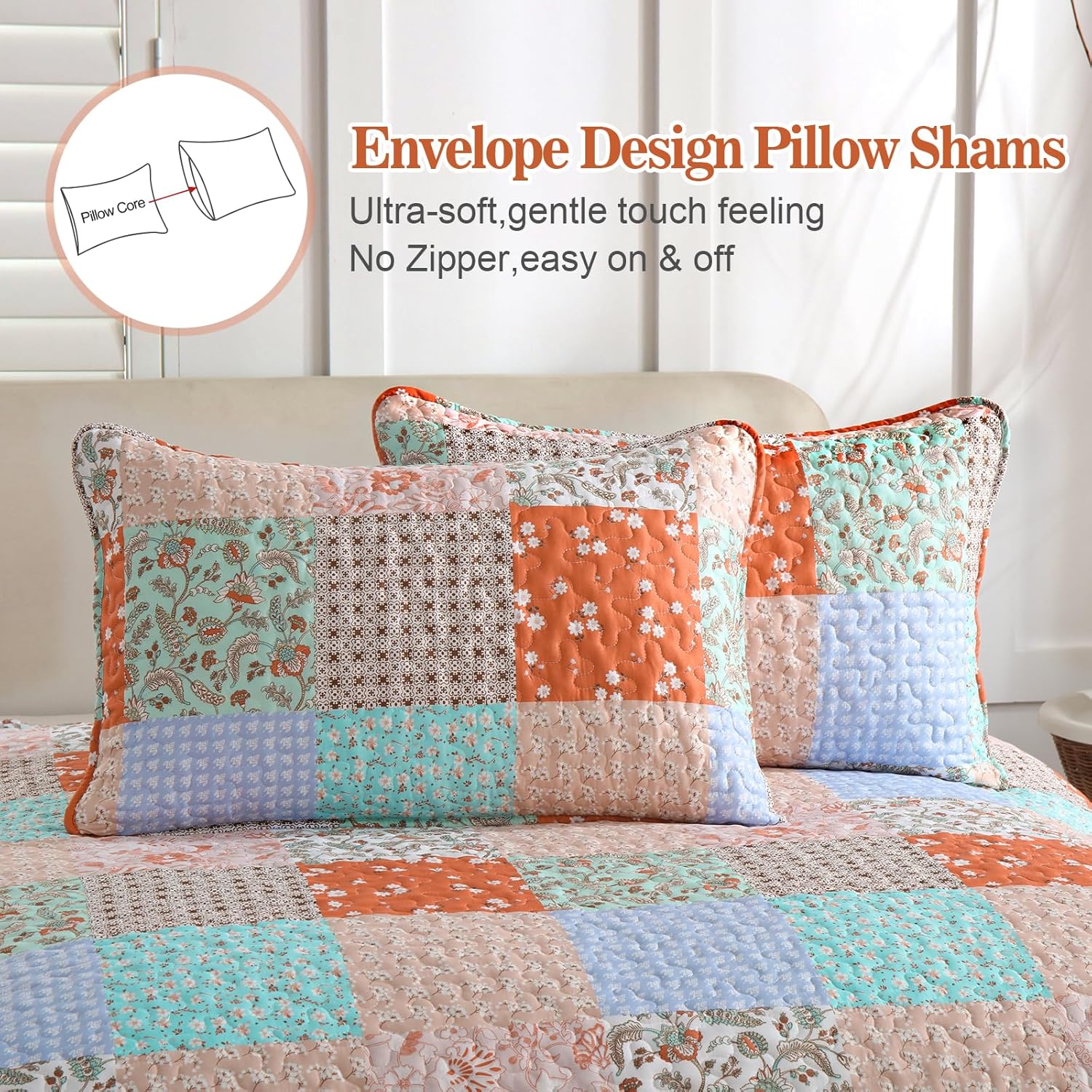 Delicate Lace Blossom Soft 3 Pc Bedspread & Pillow Cover Set 5