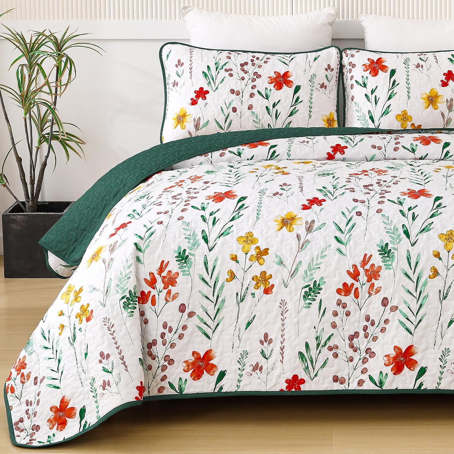Enchanting Fields Cozy 3 Pc Bedspread & Pillow Cover Set 3