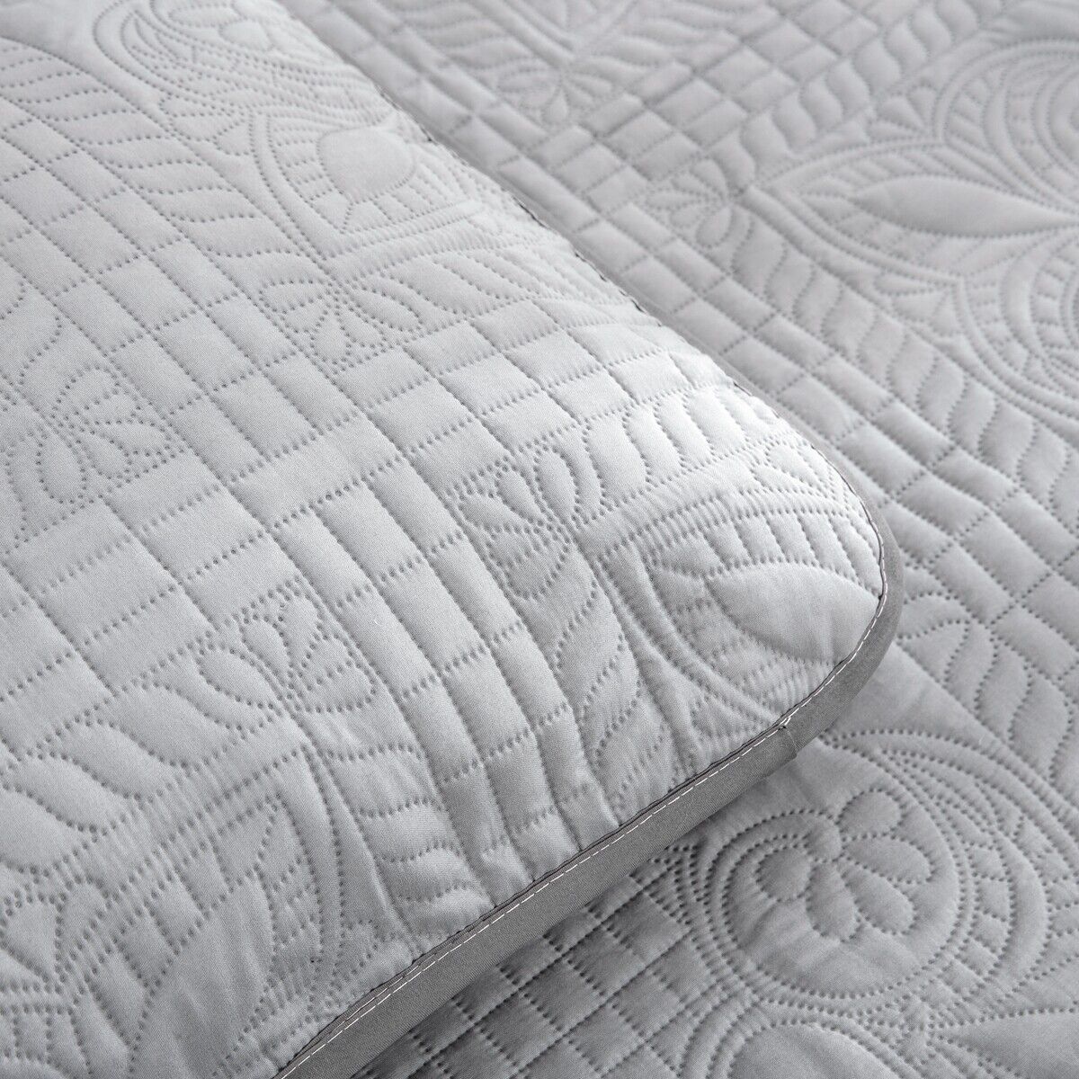 Plain Grey Choc urban 3 Pc Bedspread & Pillow Cover Set 3