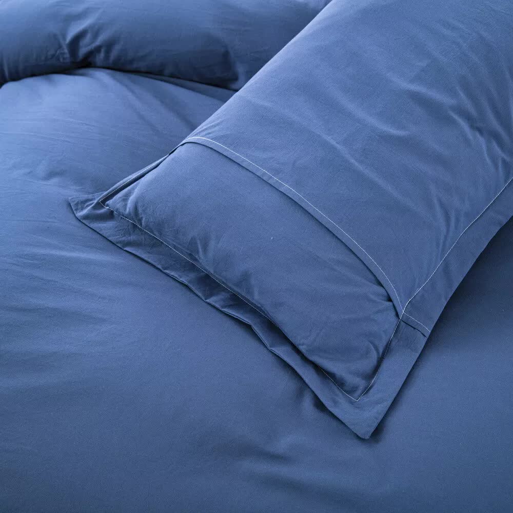 100% cotton Premium Doona Duvet Quilt Cover Set with Soft Pillowcases - Blue-Double 5