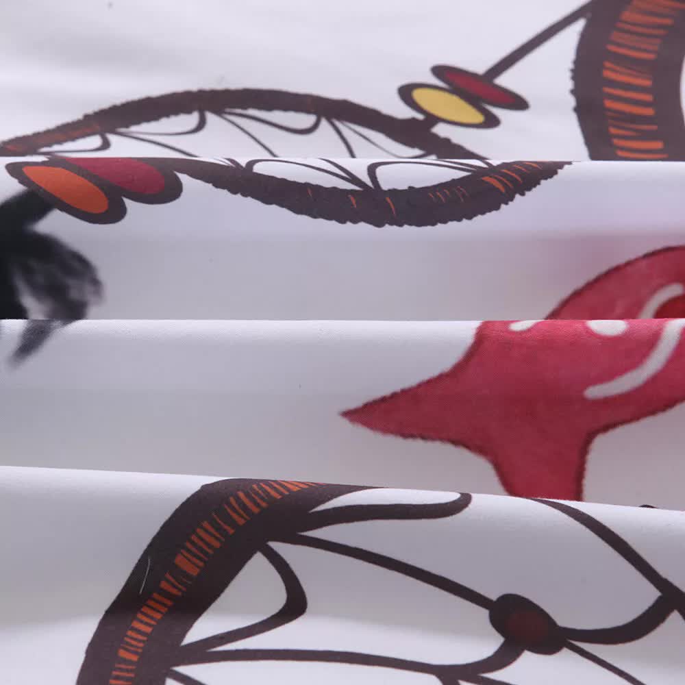 Dream catcher Printed Duvet Cover Set with Matching Pillowcases - white-Double 5