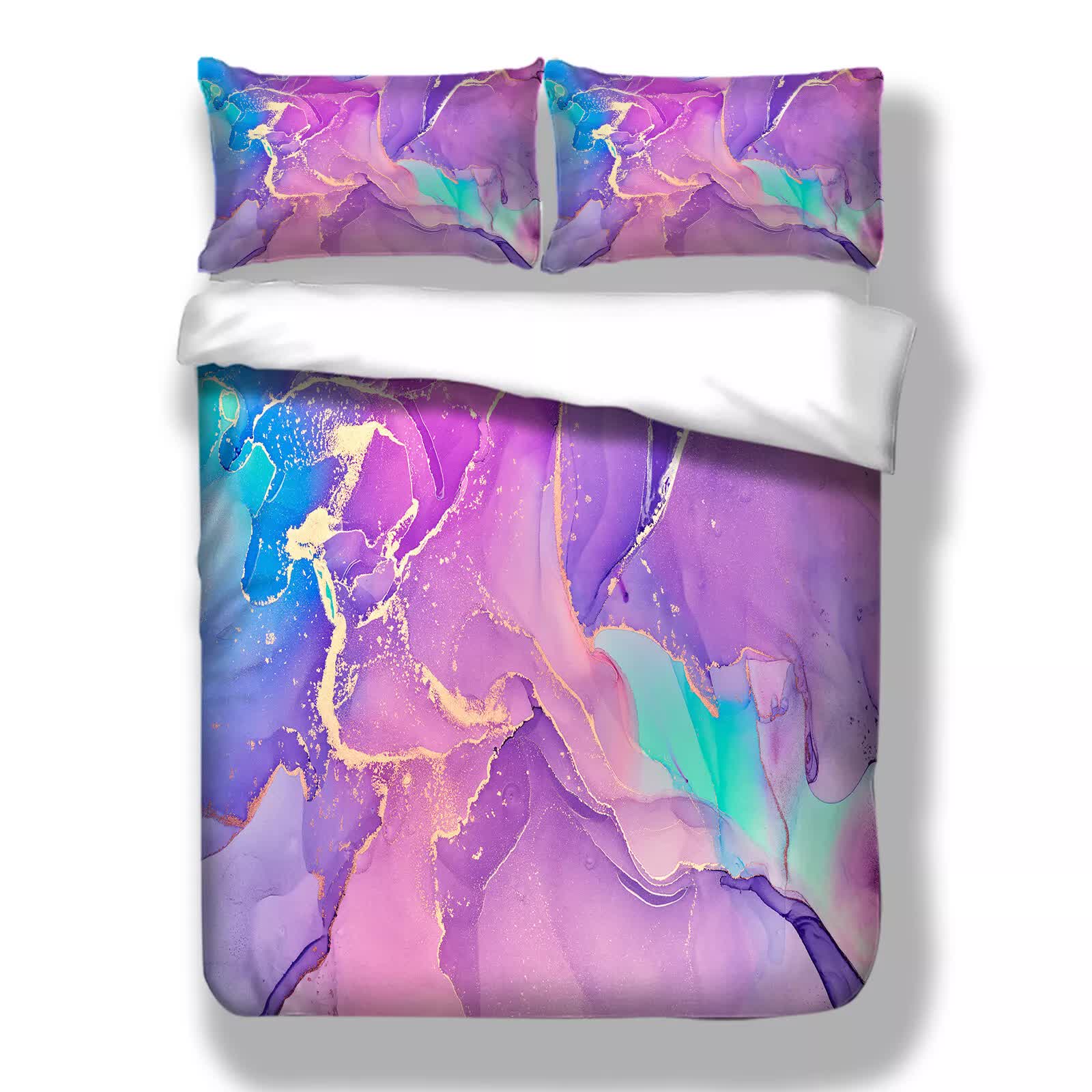 Modern Stripes Duvet Cover Set - Wrinkle-Resistant Material-King 4