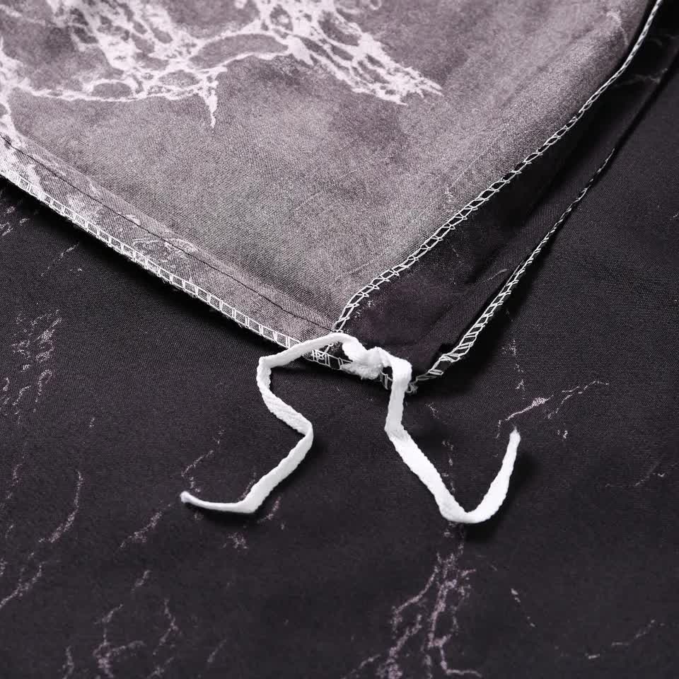 Bold Geometric Print Duvet Cover Set - Eco-Friendly Material-Queen 6