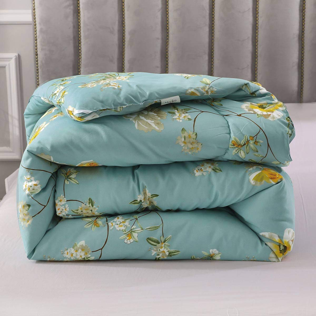 Floral Soft Comforter Set, Queen/King Size, Quilted Bedding for All Seasons 3