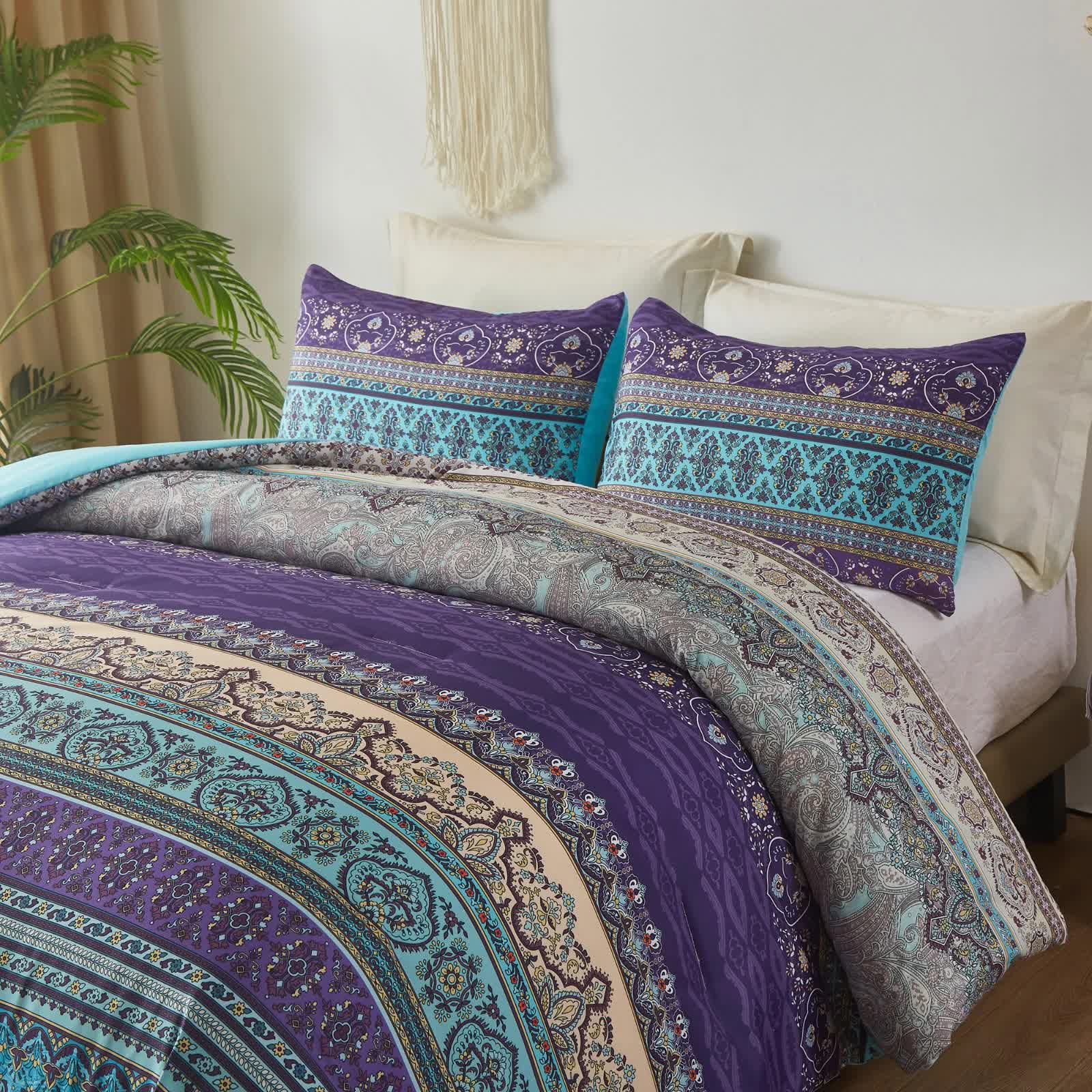 Boho Glow Teal Bedding – 3‑Piece Comforter Set for Relaxed Spaces 3