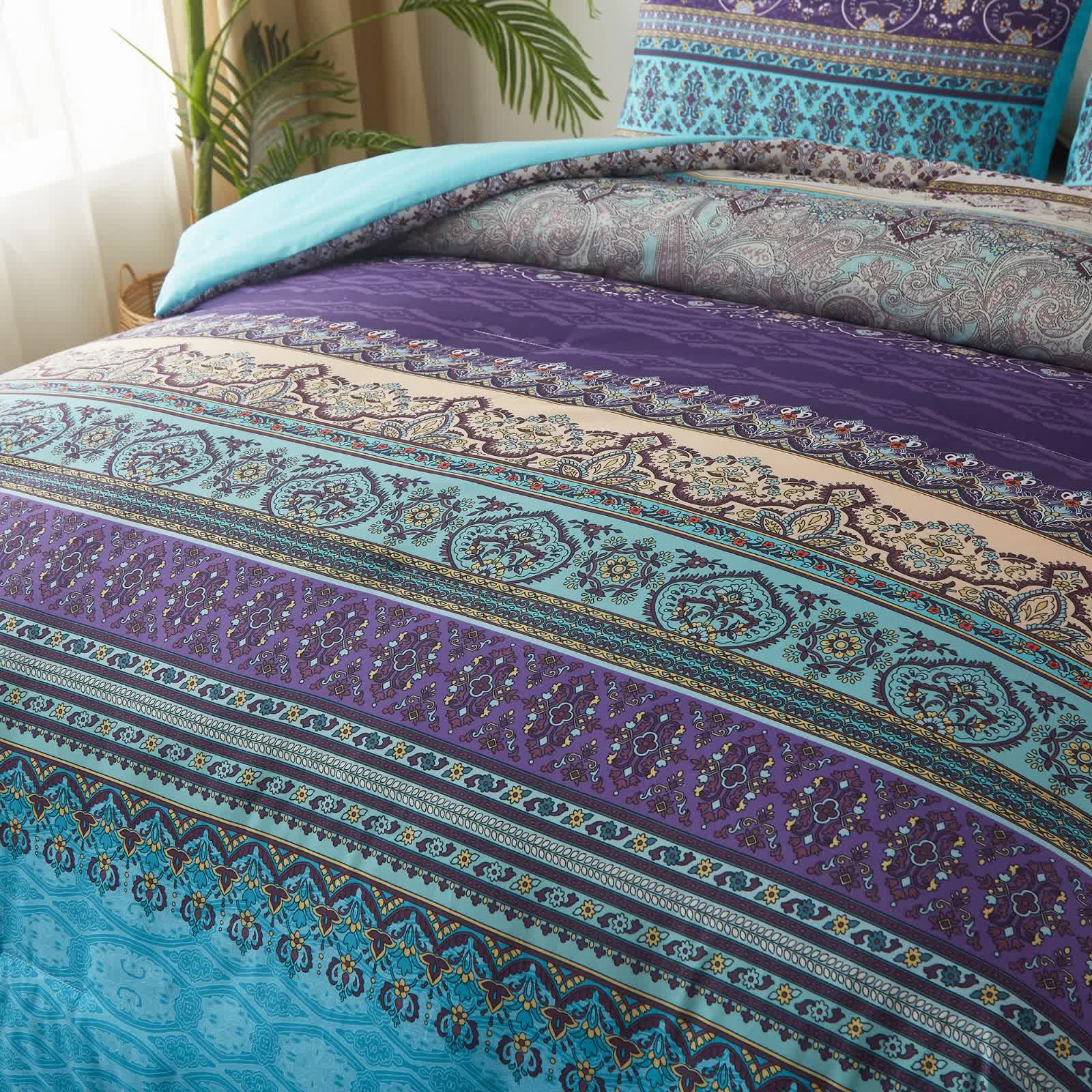 Boho Glow Teal Bedding – 3‑Piece Comforter Set for Relaxed Spaces 4