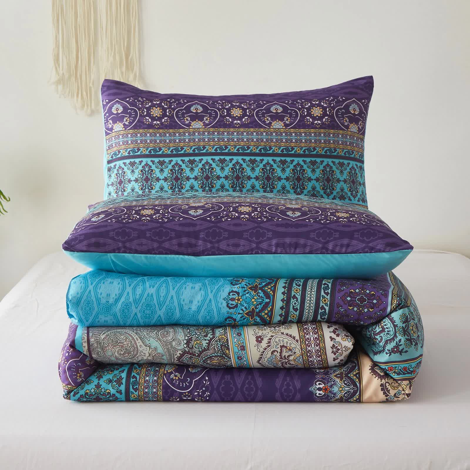 Boho Glow Teal Bedding – 3‑Piece Comforter Set for Relaxed Spaces 10