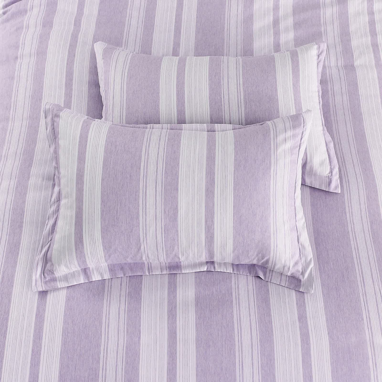 Midnight Calm stripes purple 3‑Piece Bedding – Cozy comforter Style 5