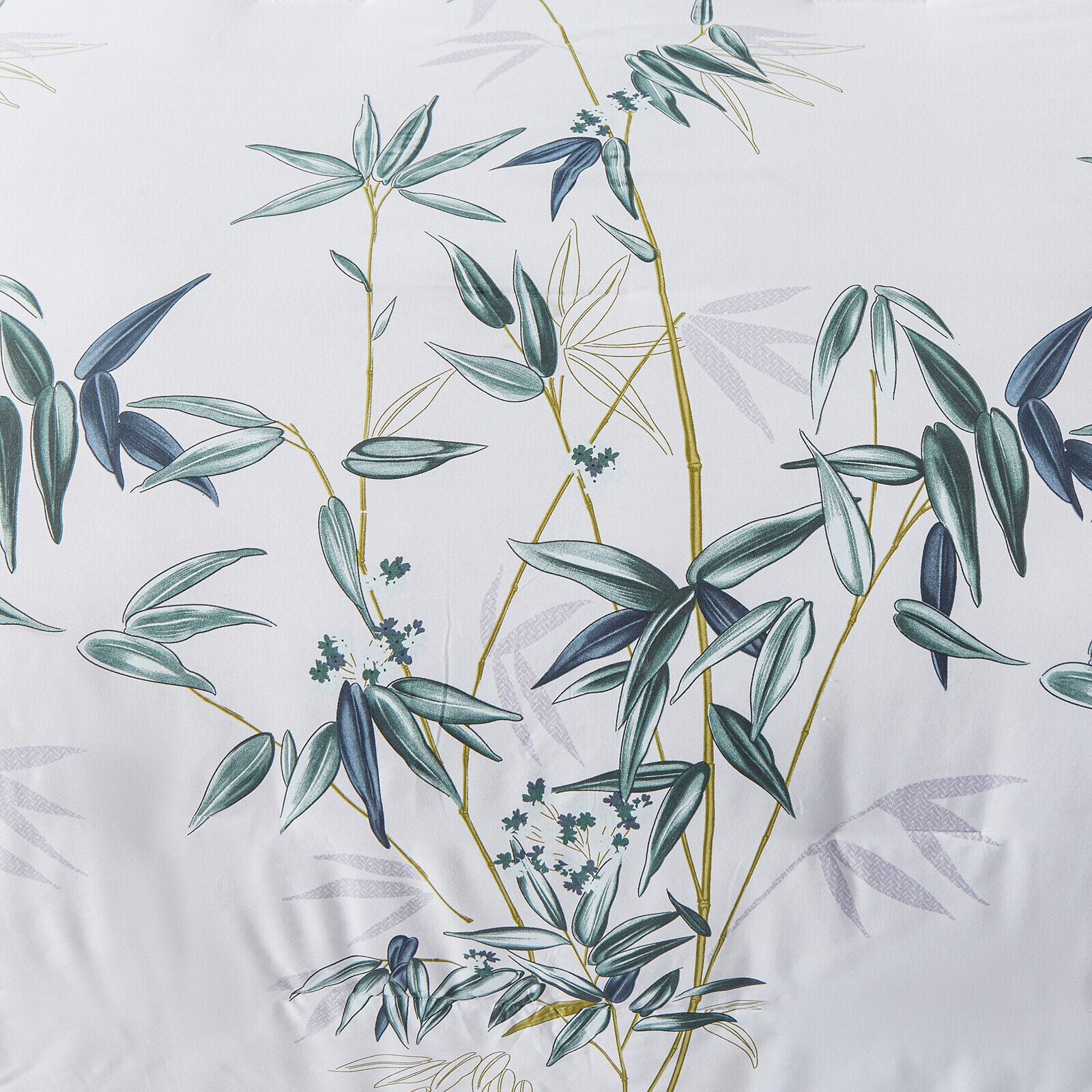 Floral Leaves Comforter Set, King Size, Quilted Bedding with Pillowcases 5