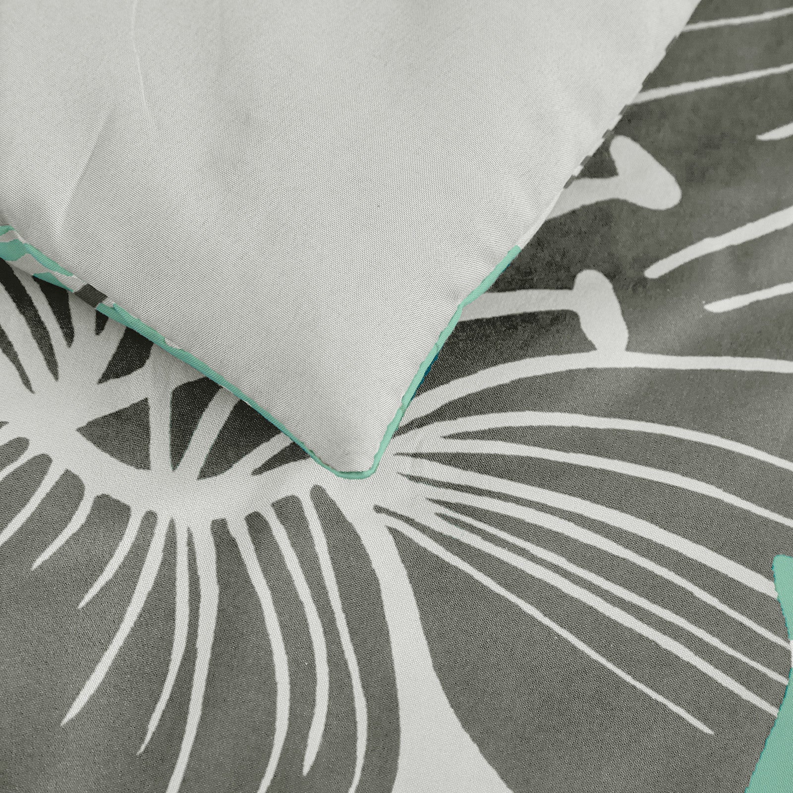 Floral Comforter Set, King Size, Green Floral 3-Piece Bedding, Lightweight Microfiber 8