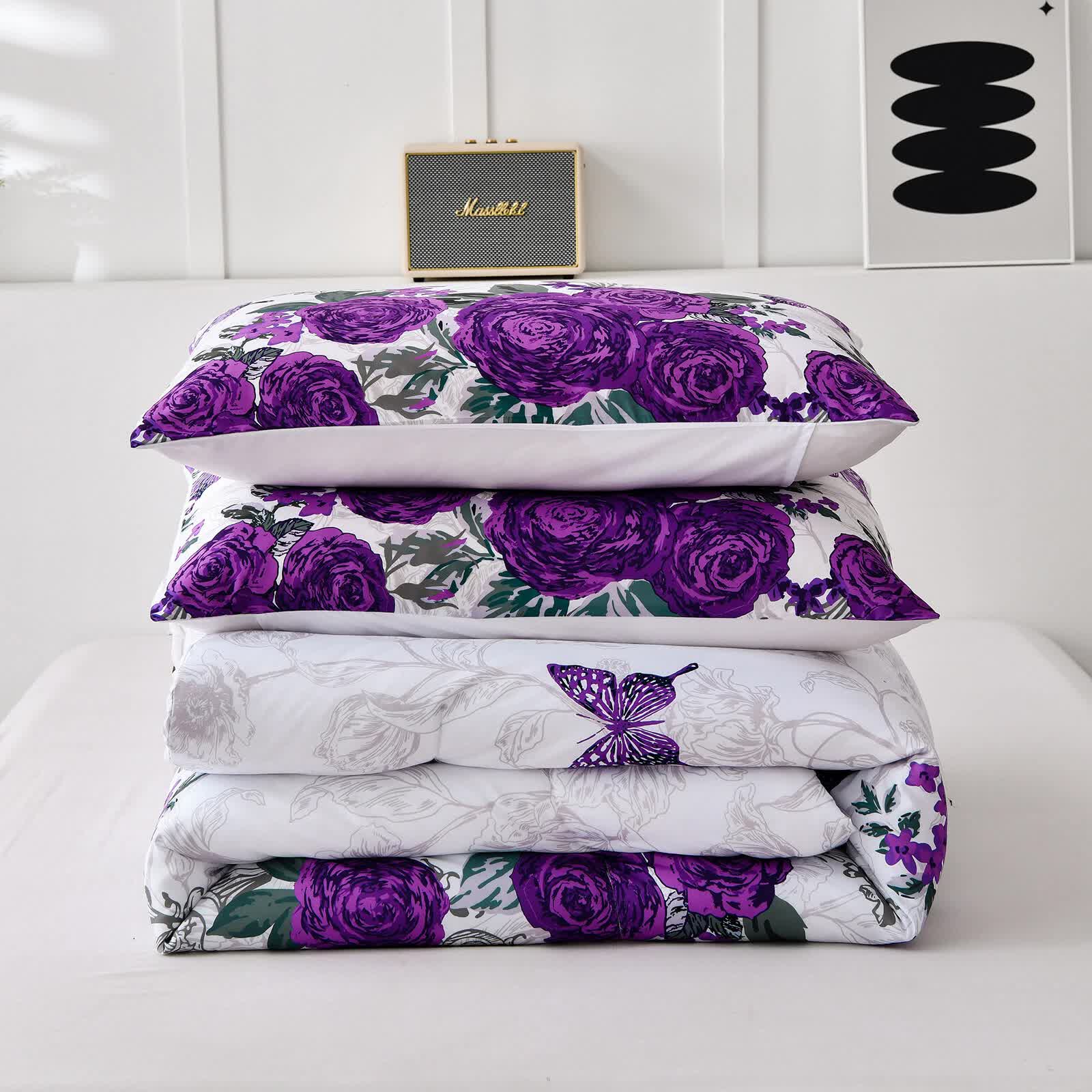 Luxe Loft Purple rose Quilted Comforter & Shams – Trending 3‑Piece Set 6