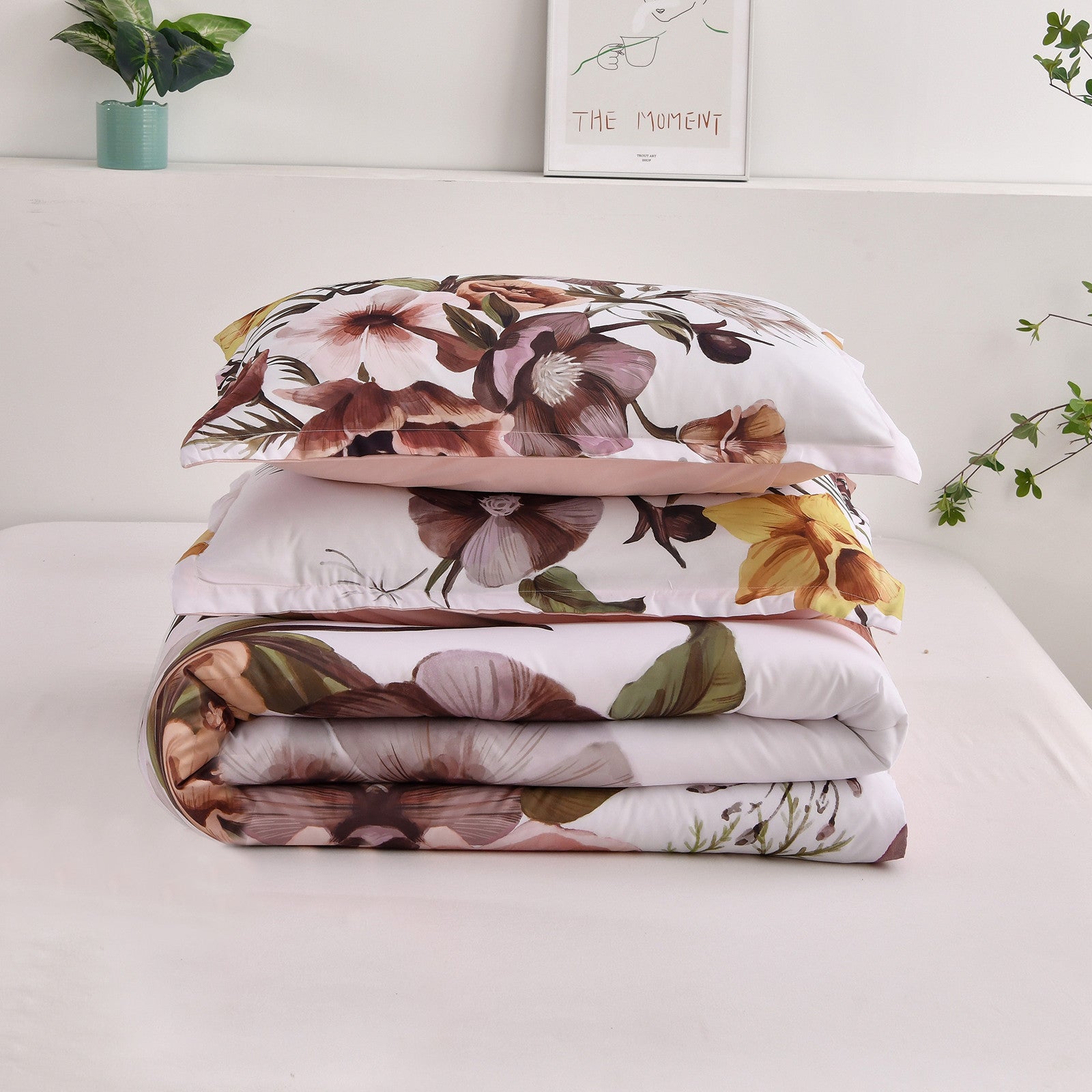 Floral Comforter Set, King Size, Blush Floral 3-Piece Bedding, Soft Microfiber for All Seasons 12