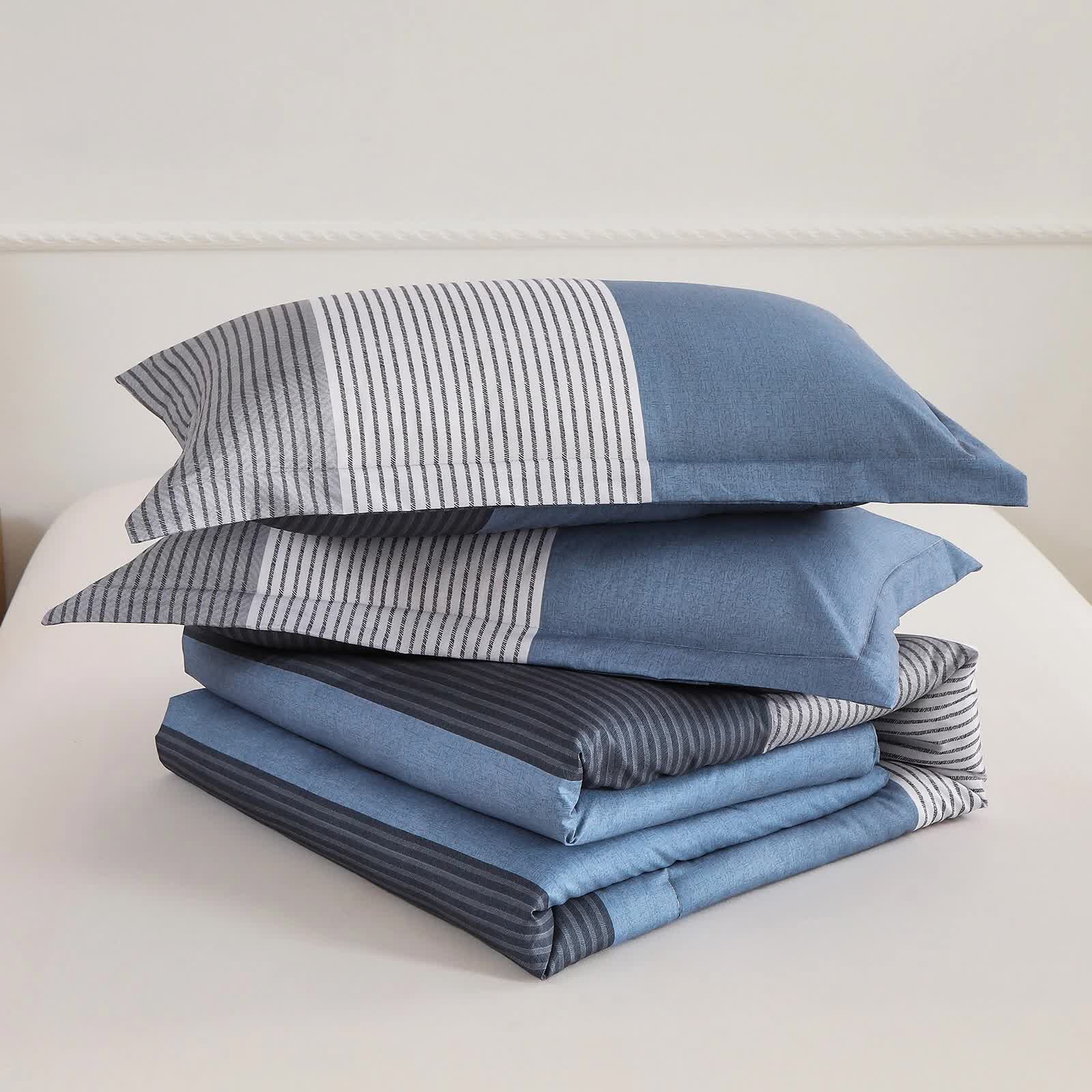 Coastal Drift striped Comforter Bundle – Breezy 3‑Piece Bedding 10