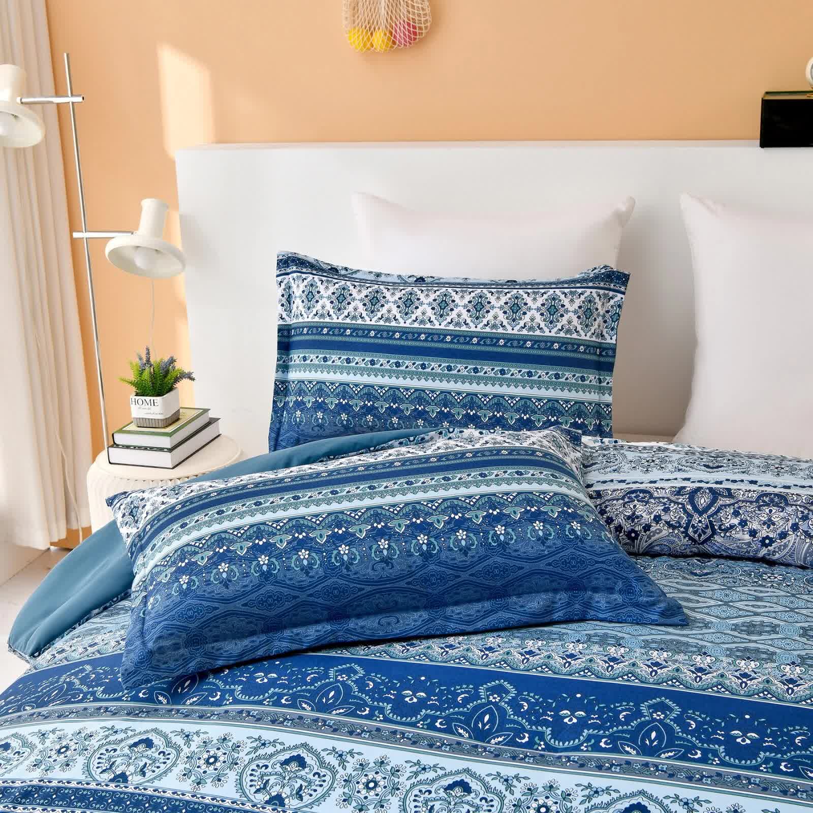 Boho Vibes blue Bedding Set – 3‑Piece Comforter & Pillow Covers 4