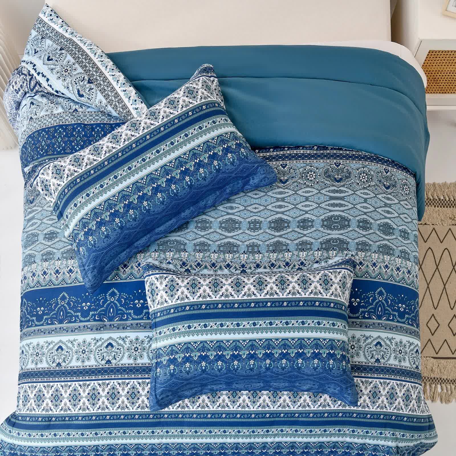 Boho Vibes blue Bedding Set – 3‑Piece Comforter & Pillow Covers 6