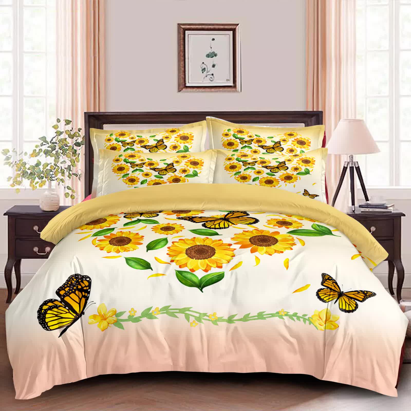 Airy Loft butterfly floral 3‑Piece Comforter Bundle – Relaxed