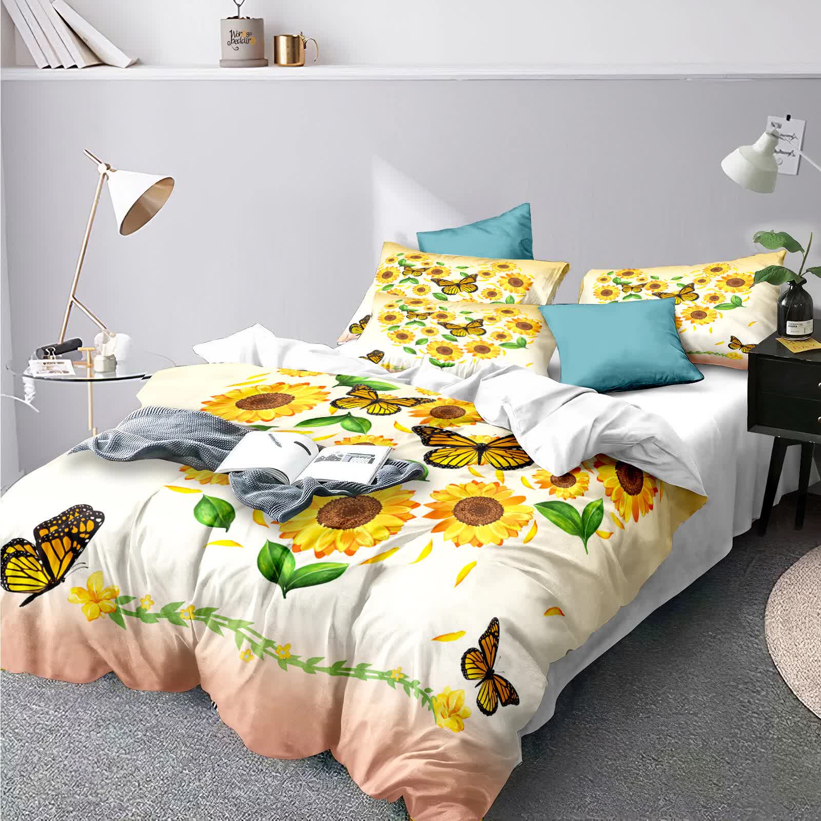 Airy Loft butterfly floral 3‑Piece Comforter Bundle – Relaxed 3
