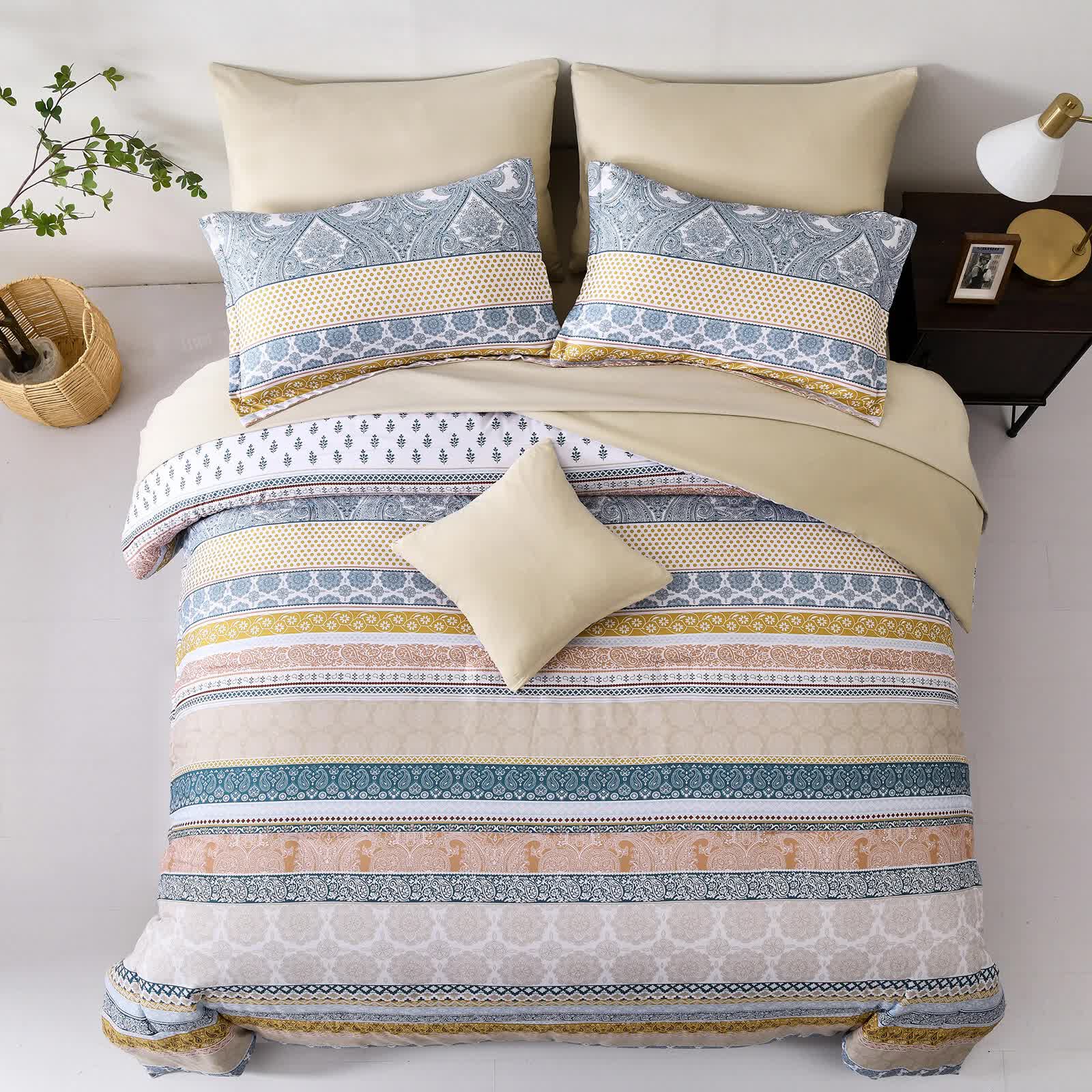 Luxe Loft Boho Quilted Comforter & Shams – Trending 3‑Piece Set