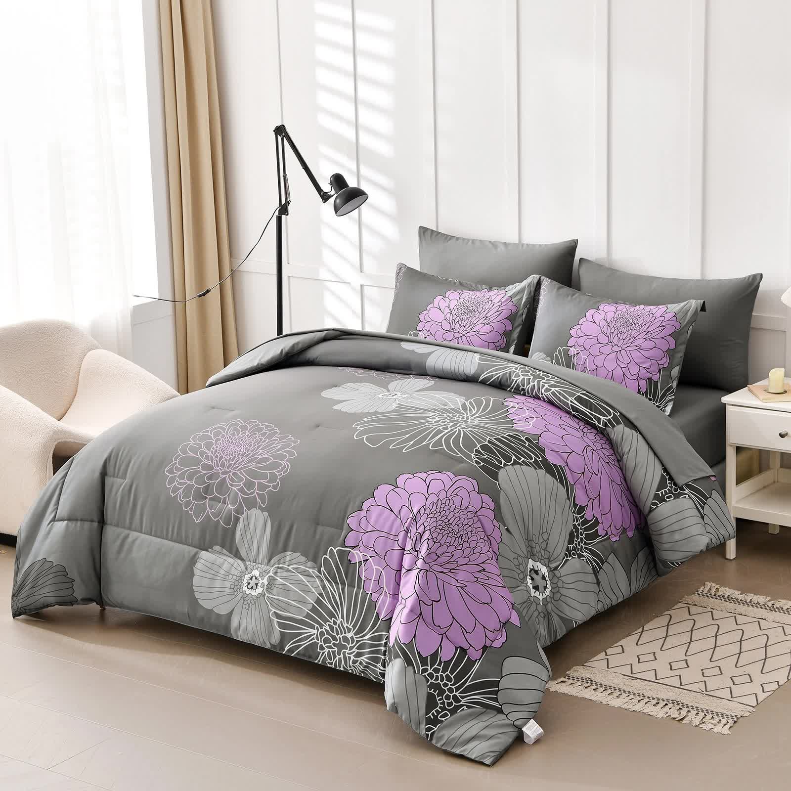 Cloud Nine grey purple Bedding – 3‑Piece Comforter Set for Everyday Chill 3