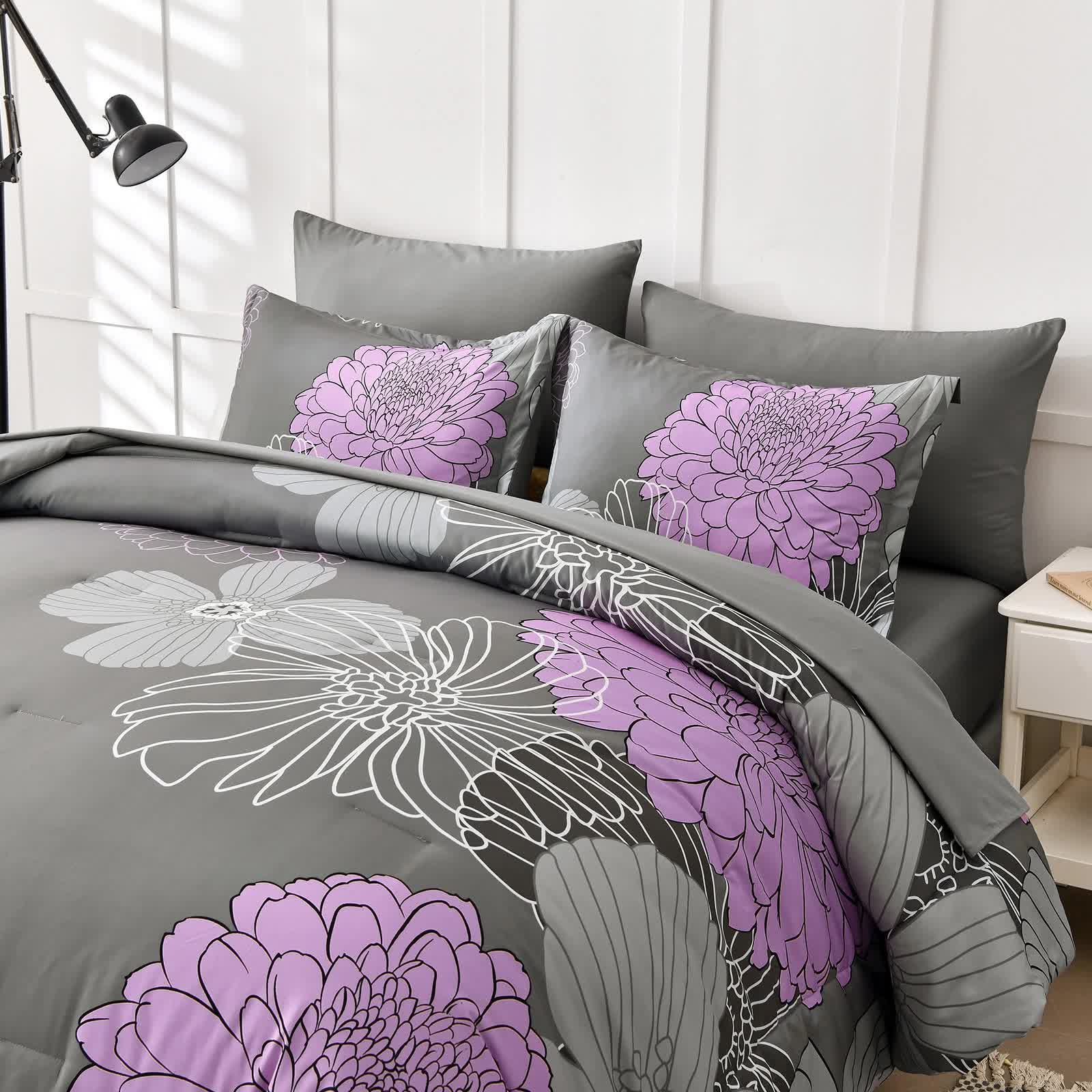 Cloud Nine grey purple Bedding – 3‑Piece Comforter Set for Everyday Chill 4