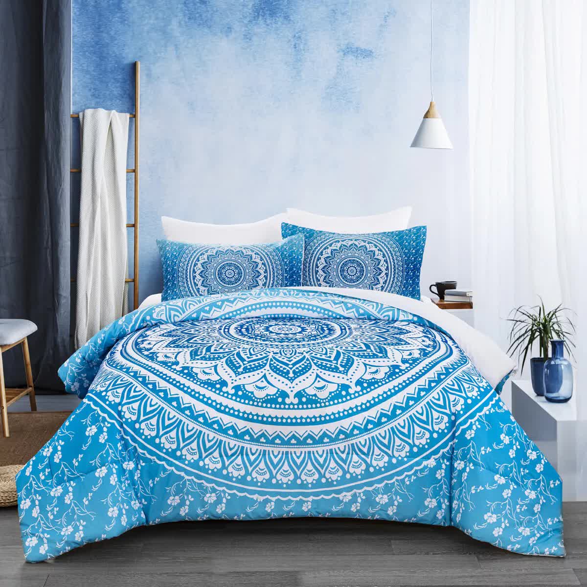 Dreamscape Sacred Circle Design Comforter Set – 3‑Pcs Refreshing 4