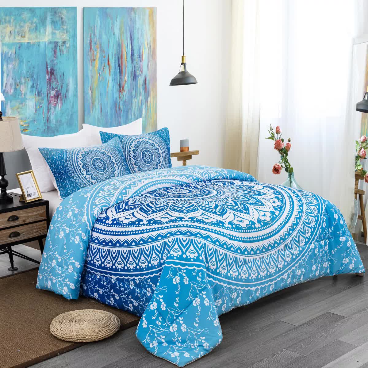 Dreamscape Sacred Circle Design Comforter Set – 3‑Pcs Refreshing 6
