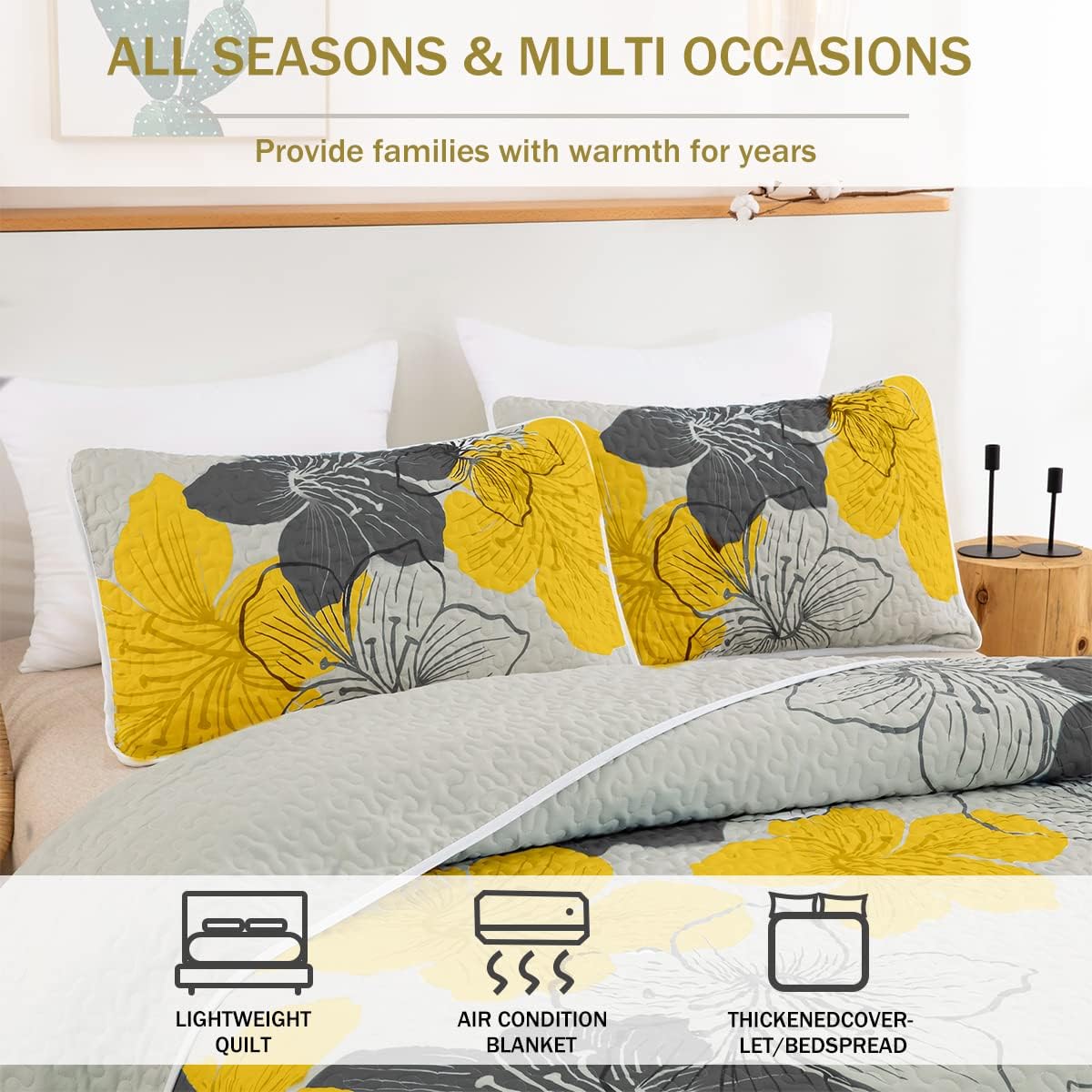 Delicate Quilted Coverlet and Pillowcases Set: Soft Touch for a Restful Night - Queen size 3