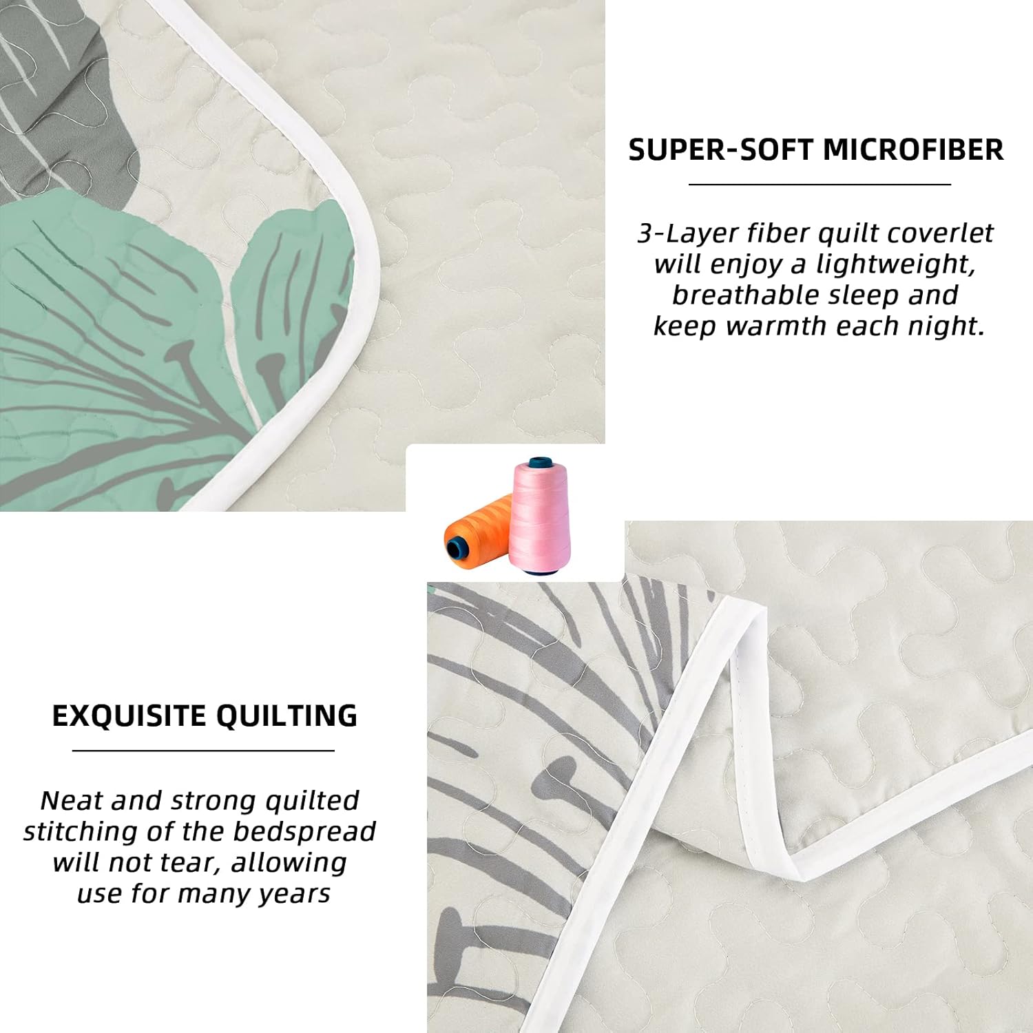 Radiant Quilted Coverlet and Pillowcases Set: Envelop Your Bed in Elegance - Queen size 4