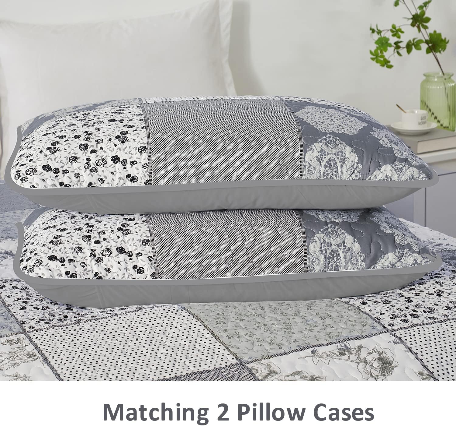 Nurturing Quilted Coverlet and Pillowcases Set: Perfect for Restful Sleep - Queen size 4