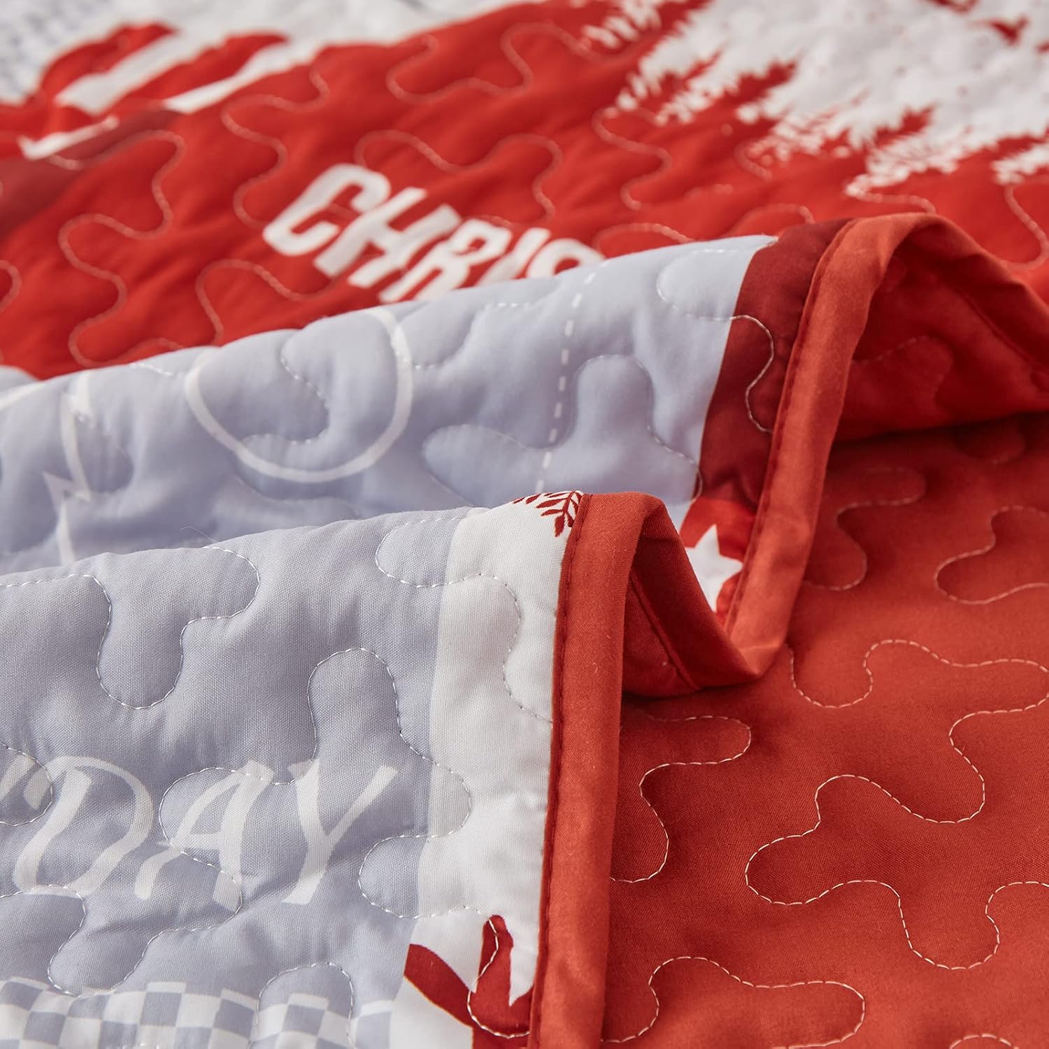 Winter Wonderland snowman santa Christmas Queen Bedspread Set 7