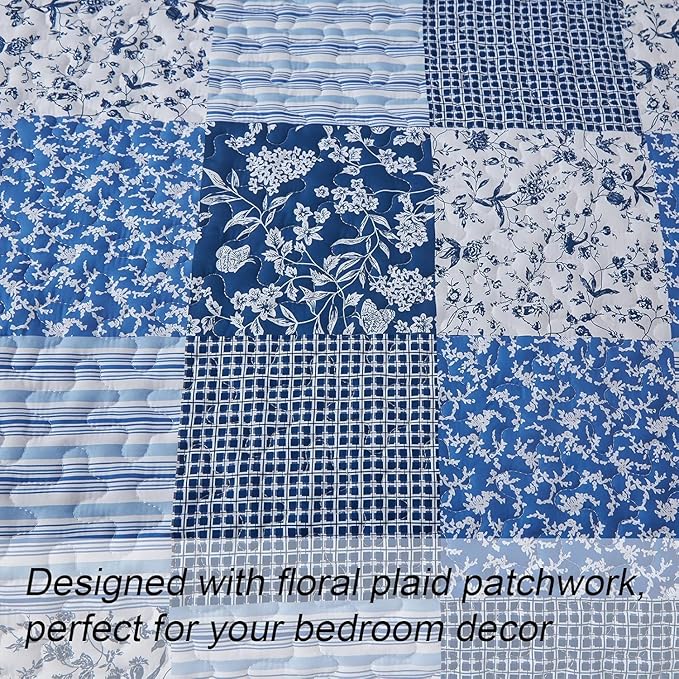 Vintage-Inspired Big Check Queen Bedding Set Cozy & Stylish 4