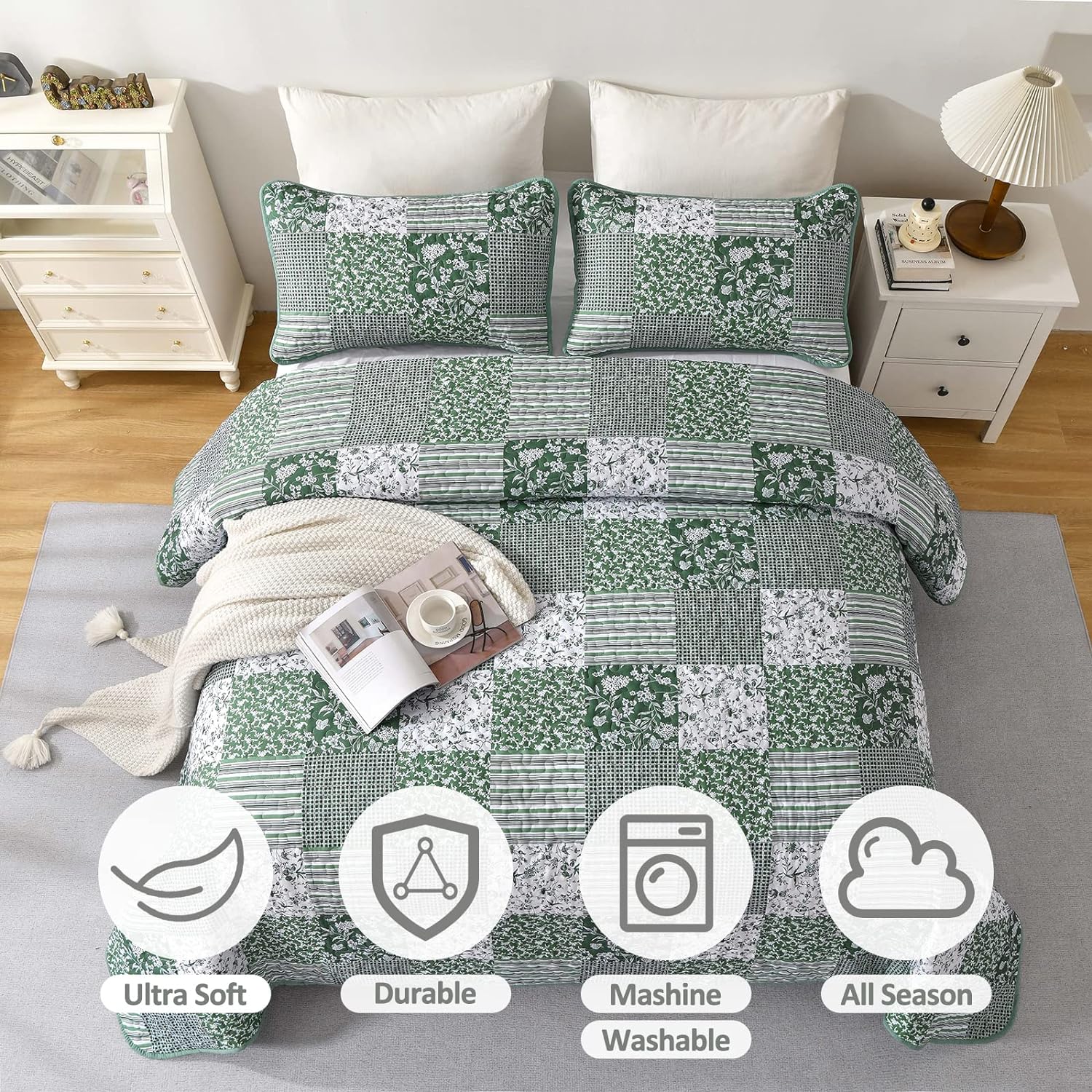 Delightful Quilted bedspread and pillowcovers set: Indulge in Comfort - Queen size 3