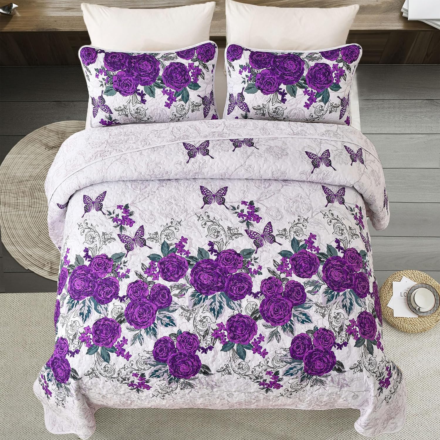 Eclectic Quilted coverlet and pillowcovers set: Add Unique Flair - Queen size 3