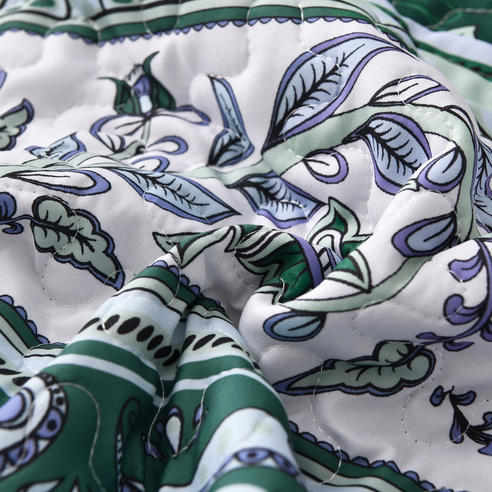 Breezy Tropical green Cozy 3 Pc Bedspread & Pillow Cover Set 8