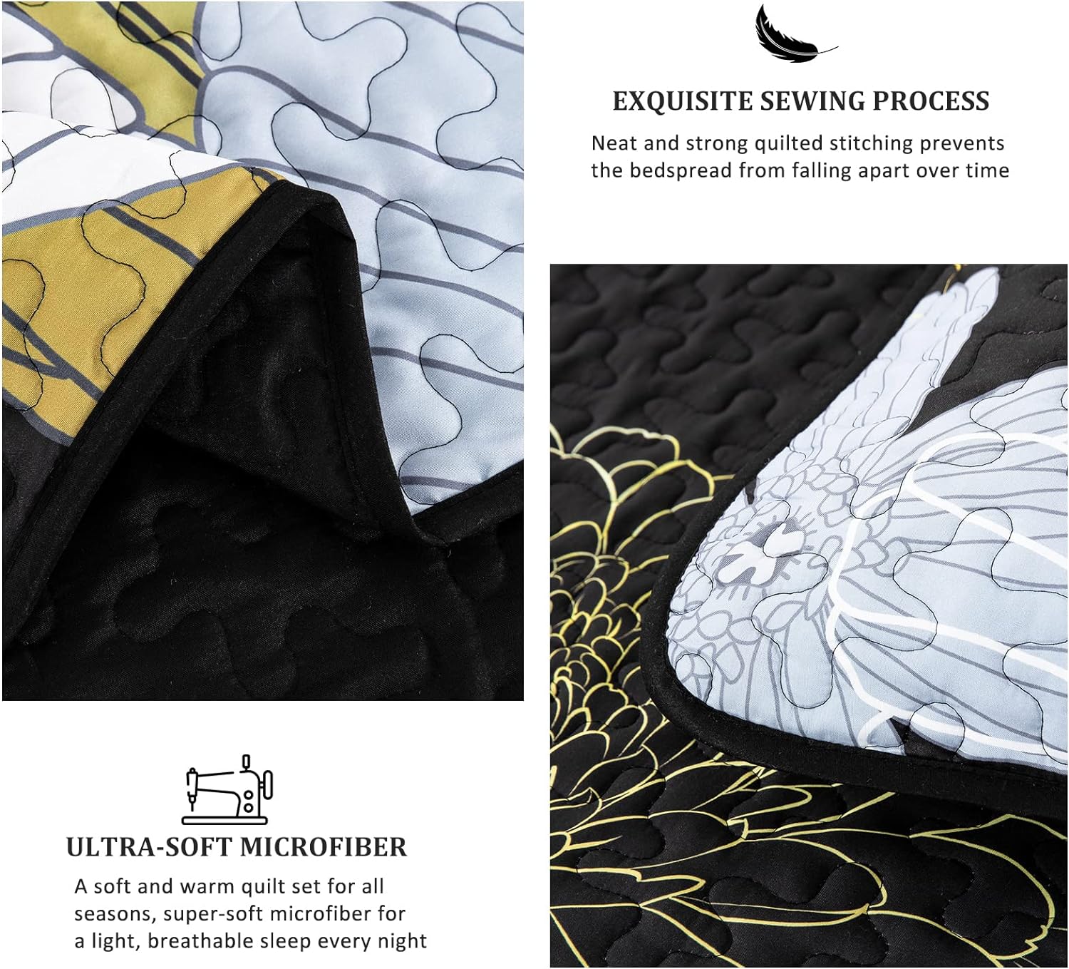 Refined Quilted Bedspread and Pillowcases Set: Perfect Harmony of Comfort and Style - Queen size 4