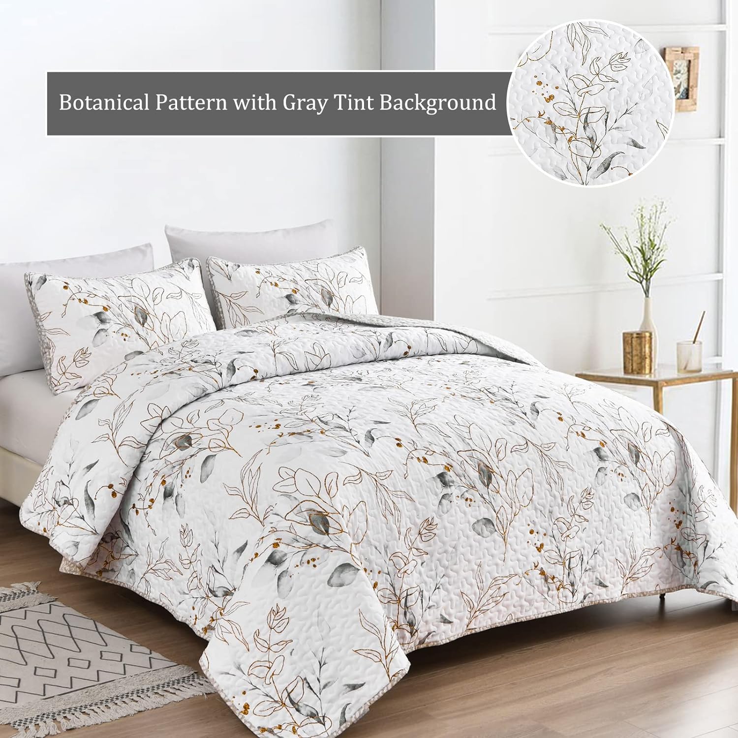 Breathtaking Quilted Coverlet and Pillowcases Set: Transform Your Bedroom's Look - Queen size 3