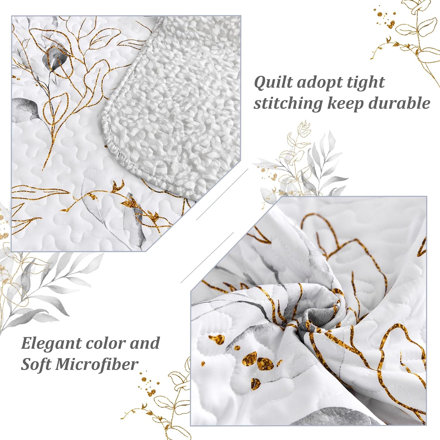 Breathtaking Quilted Coverlet and Pillowcases Set: Transform Your Bedroom's Look - Queen size 5