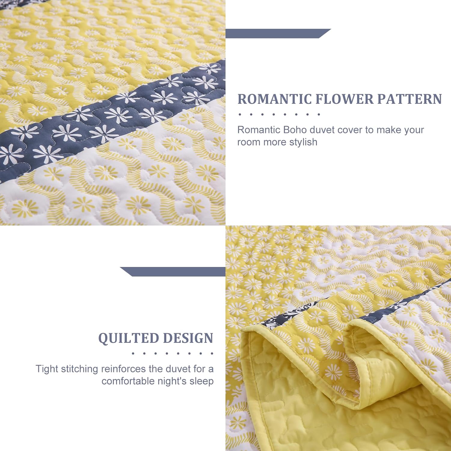 Ornate Quilted coverlet and pillowcovers set: Embellished Beauty - Queen size 5