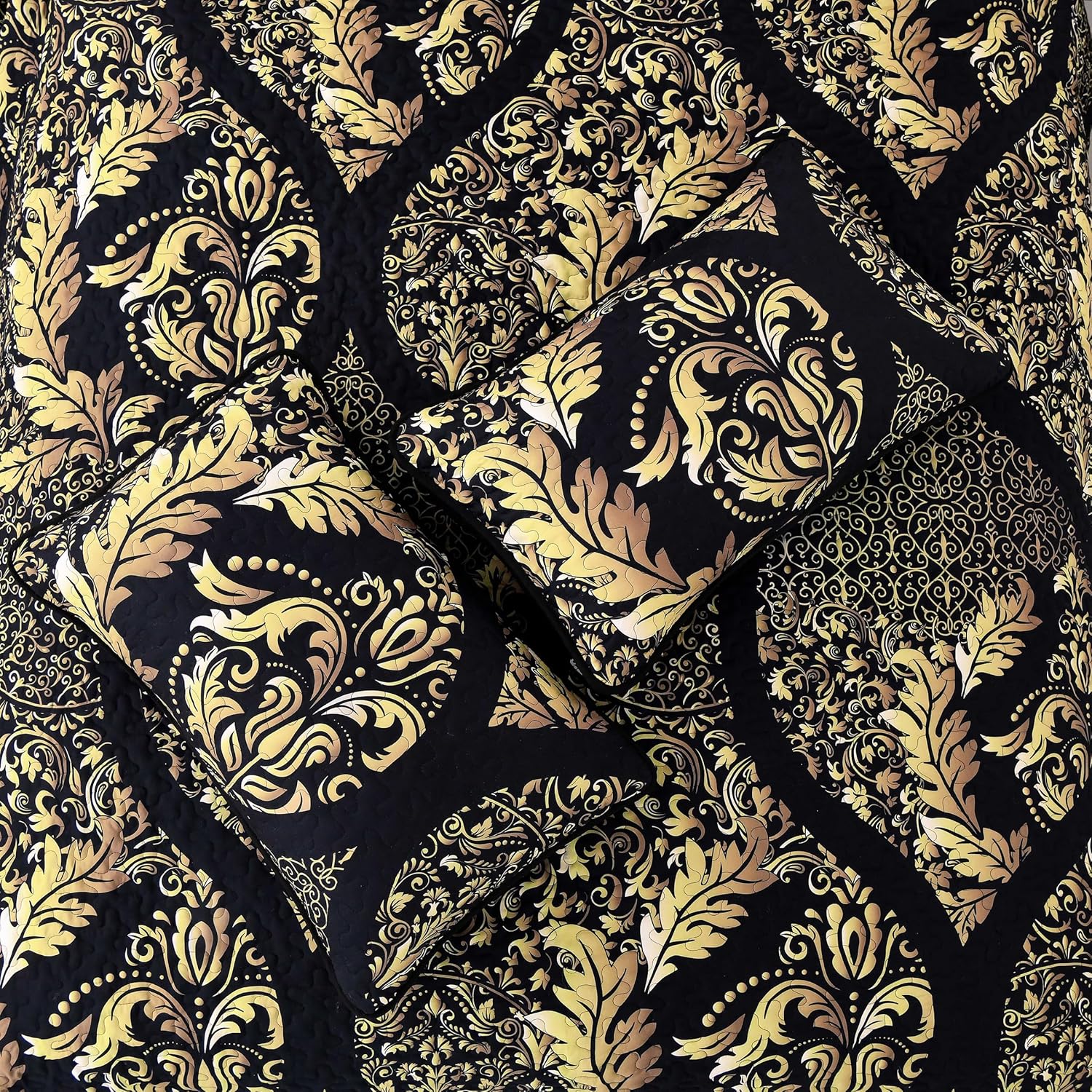 Luminous Quilted Coverlet and Pillowcases Set: Brighten Your Bedroom Atmosphere - Queen size 6