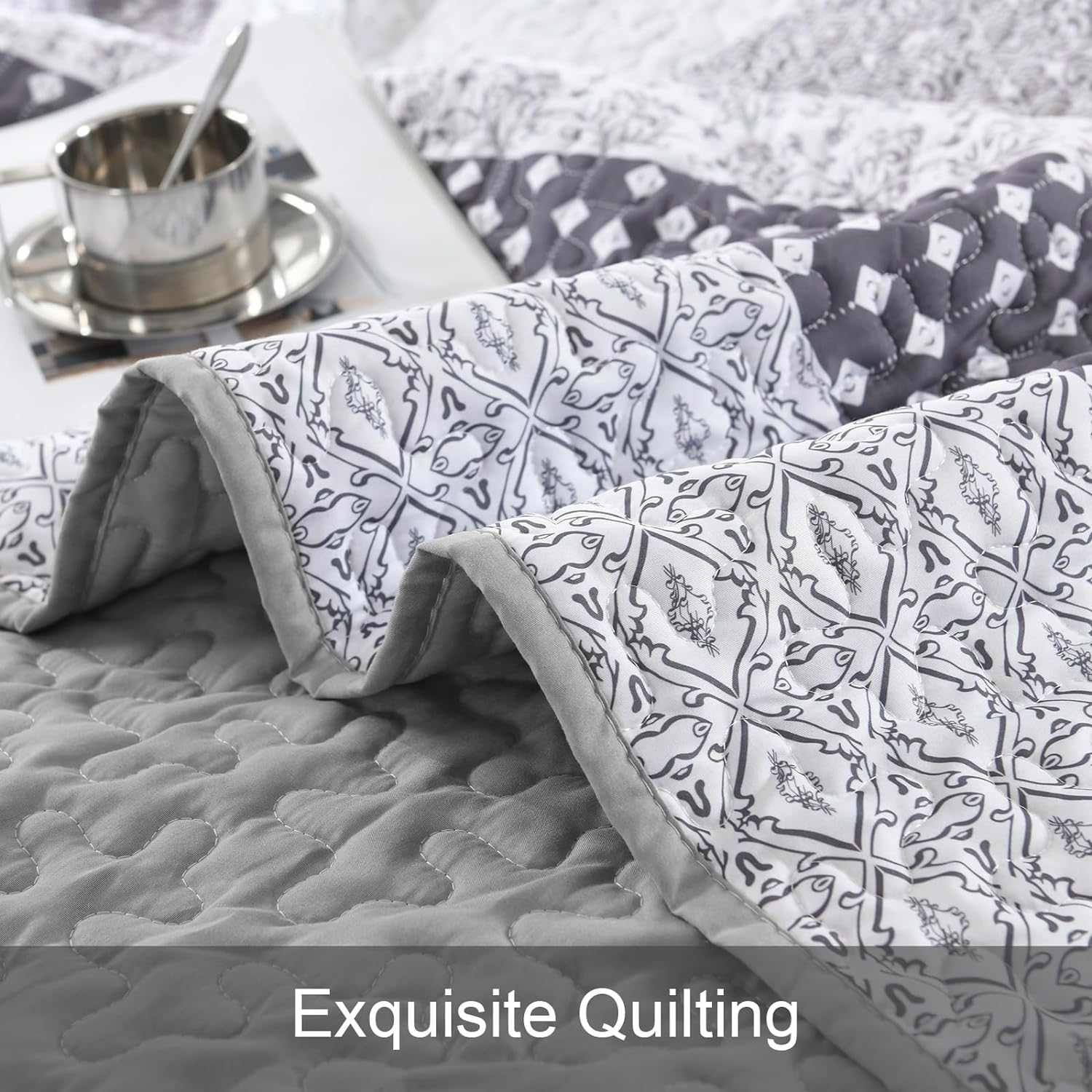 Bespoke Quilted Bedspread and Pillowcases Set: Tailored Luxury for Your Home - Queen size 7