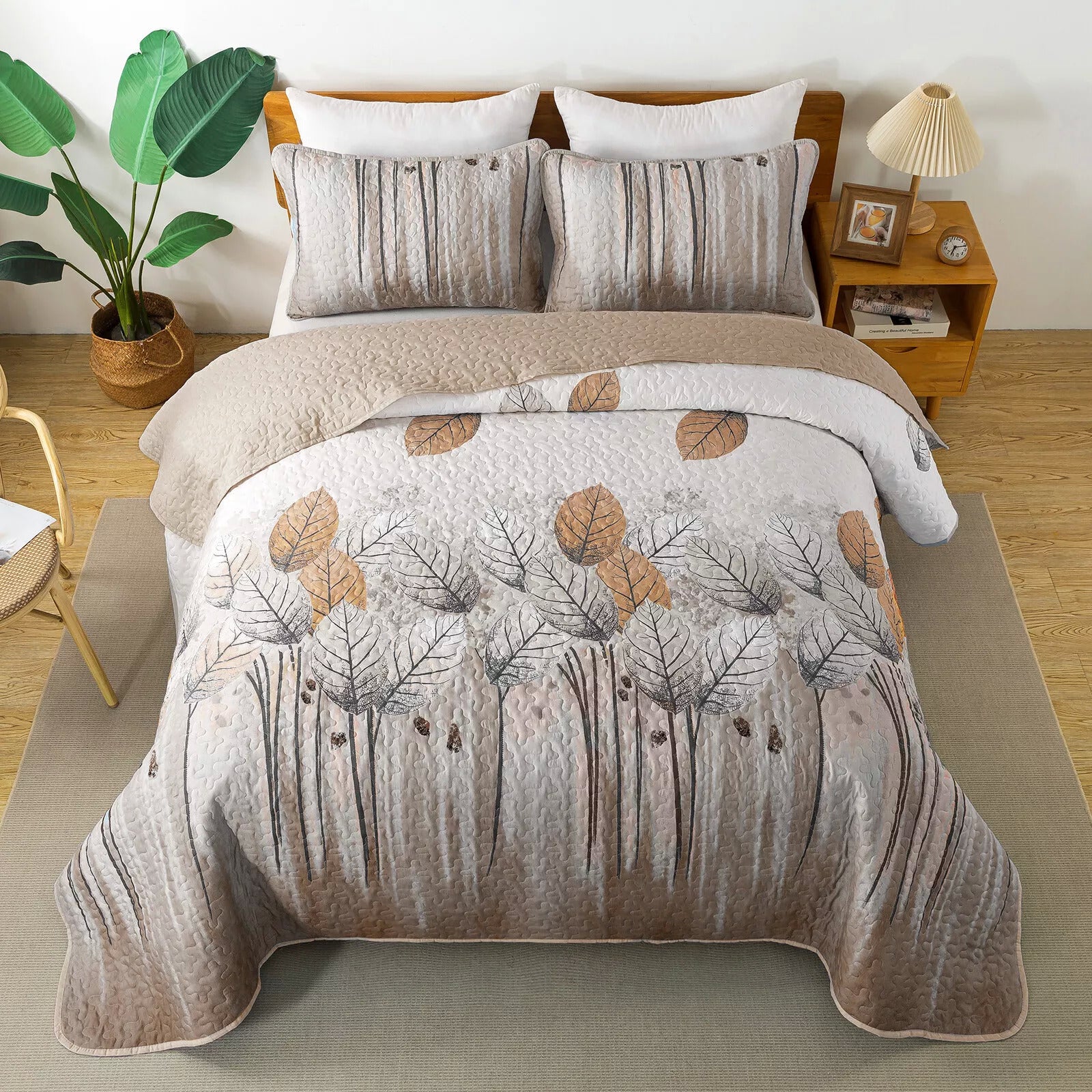 Kaleidoscope Quilted bedspread and pillowcovers set: Vibrant and Fun - Queen size 6