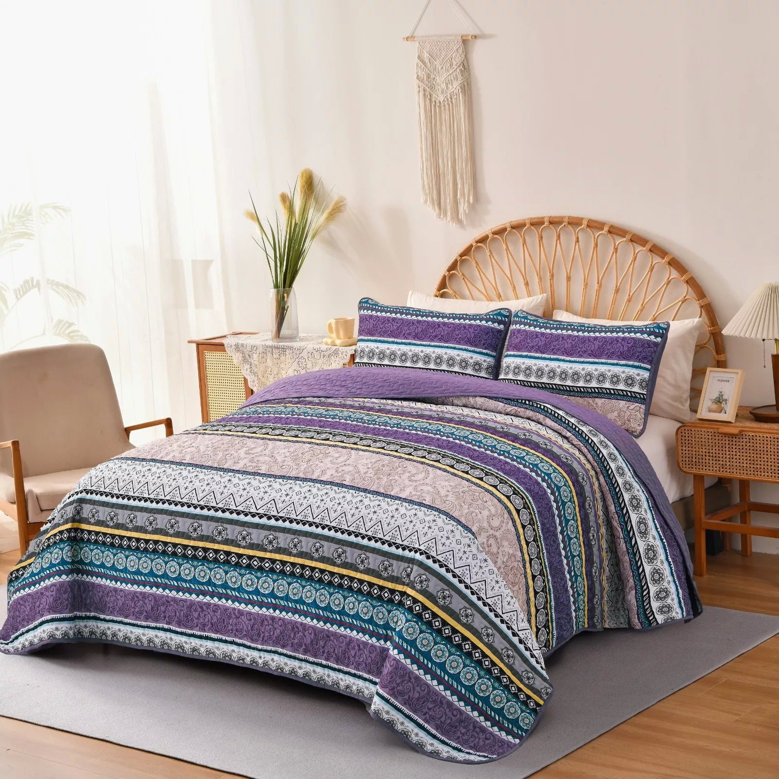 Hygge Quilted bedspread and pillowcovers set: Embrace Cozy Living - Queen size 4