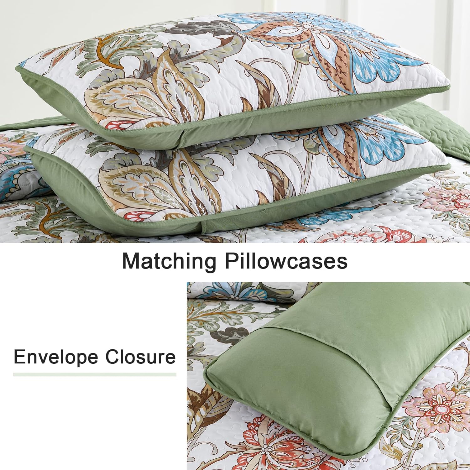 Warm and Inviting Quilted Bedspread and Pillowcases Set: Designed for Relaxation - Queen size 5