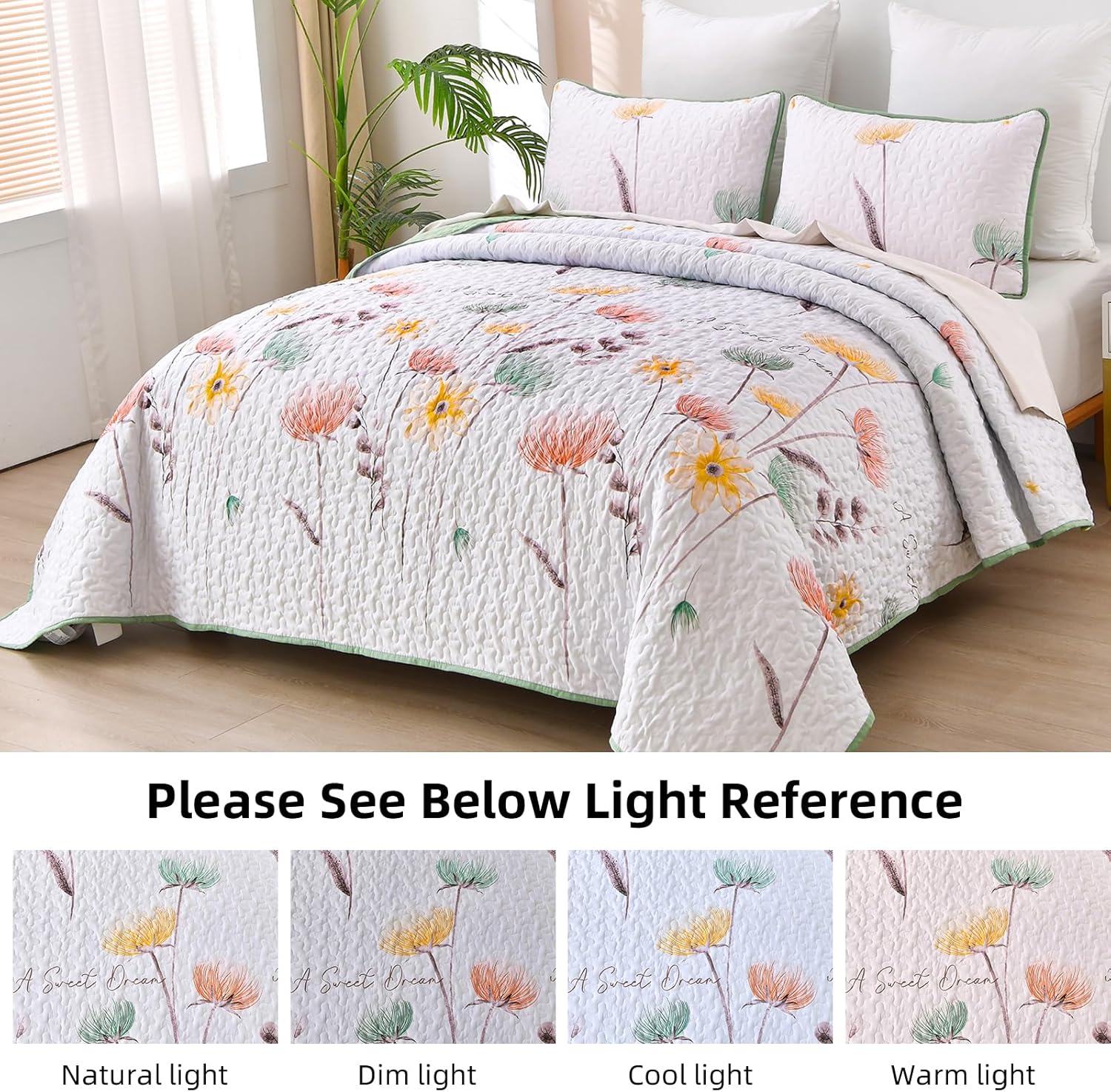 Intricate Quilted Coverlet and Pillowcases Set: A Work of Art for Your Bedroom - Queen size 4