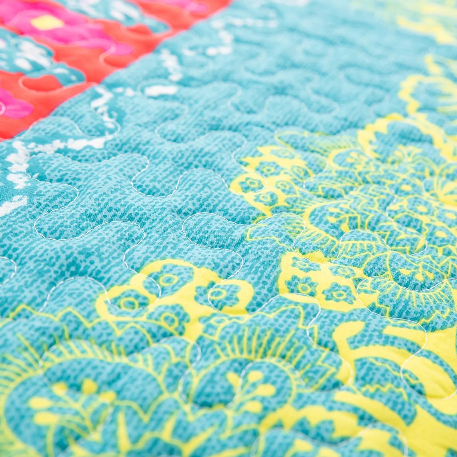 Colorful Quilted bedspread and pillowcovers set: Add a Splash of Color - Queen size 8